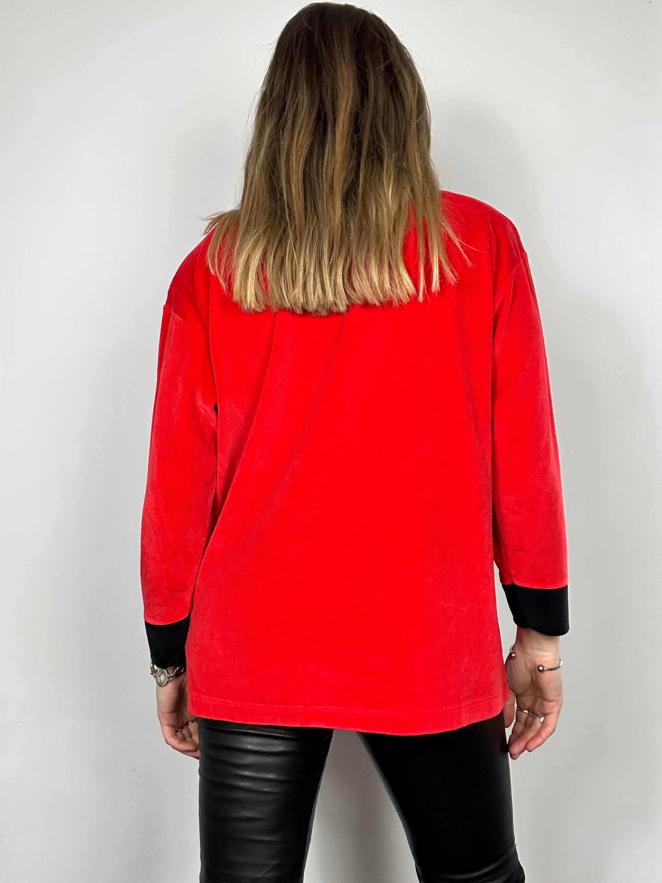 Red Velvet Sweater Size M