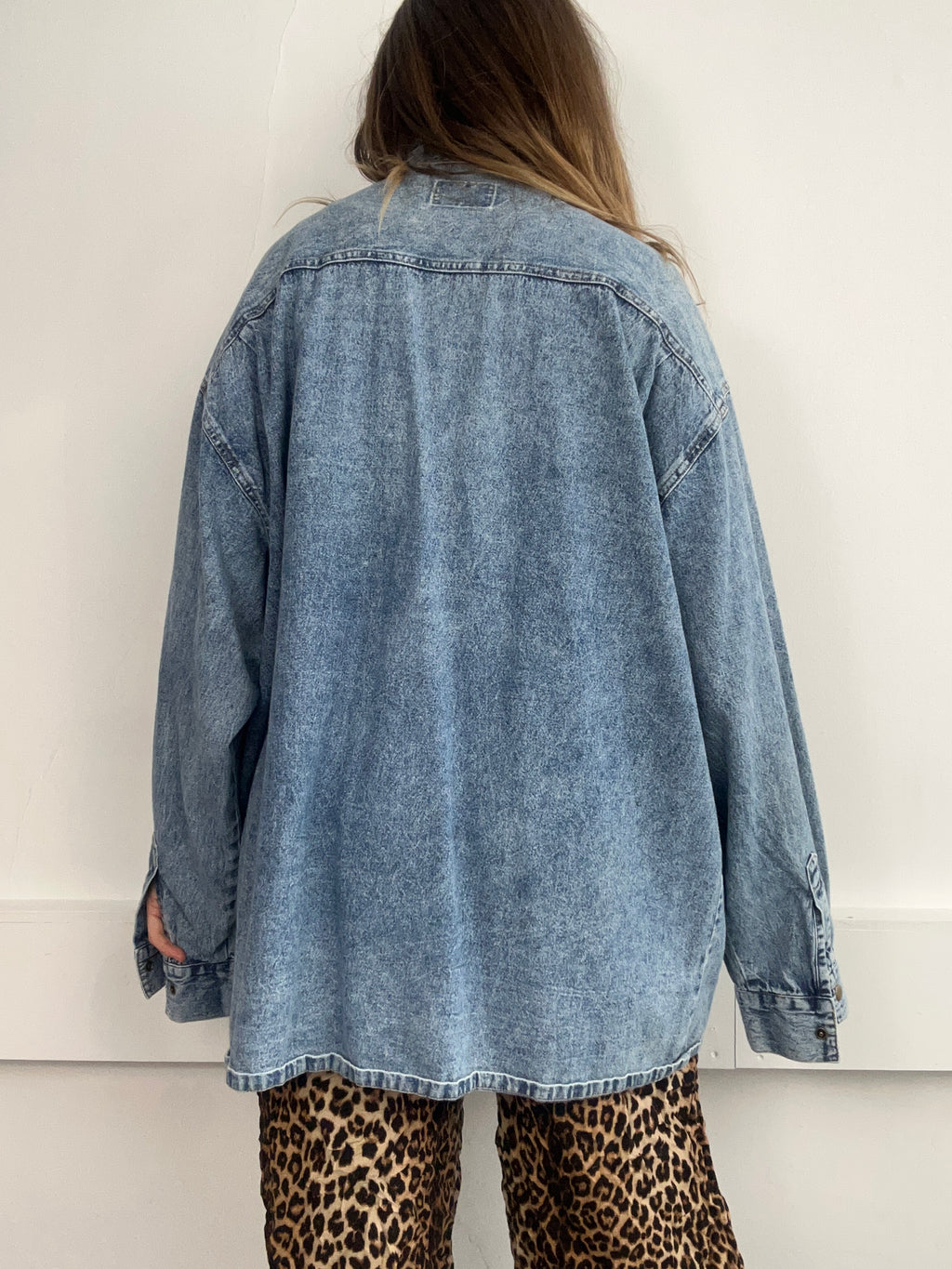 Denim Leather 80's Shirt Size XL