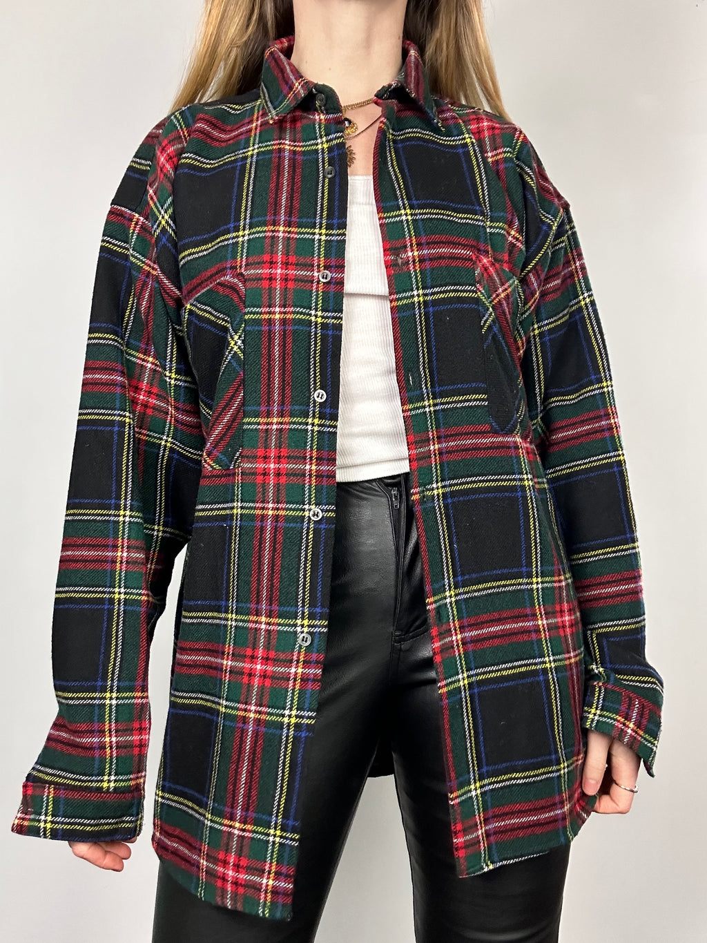 Black And red Tartan Shirt Size L