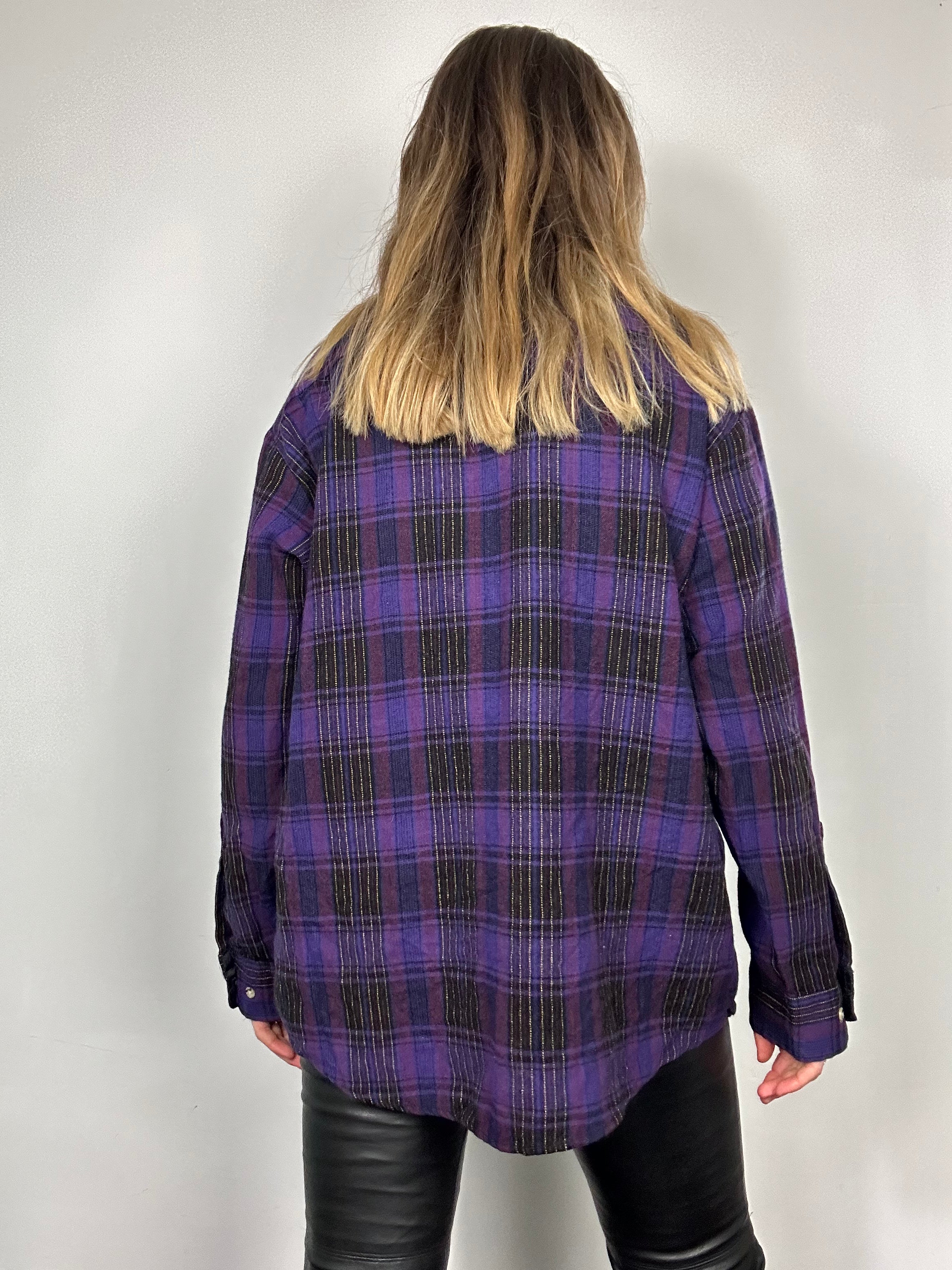 Purple tartan Shirt Size L