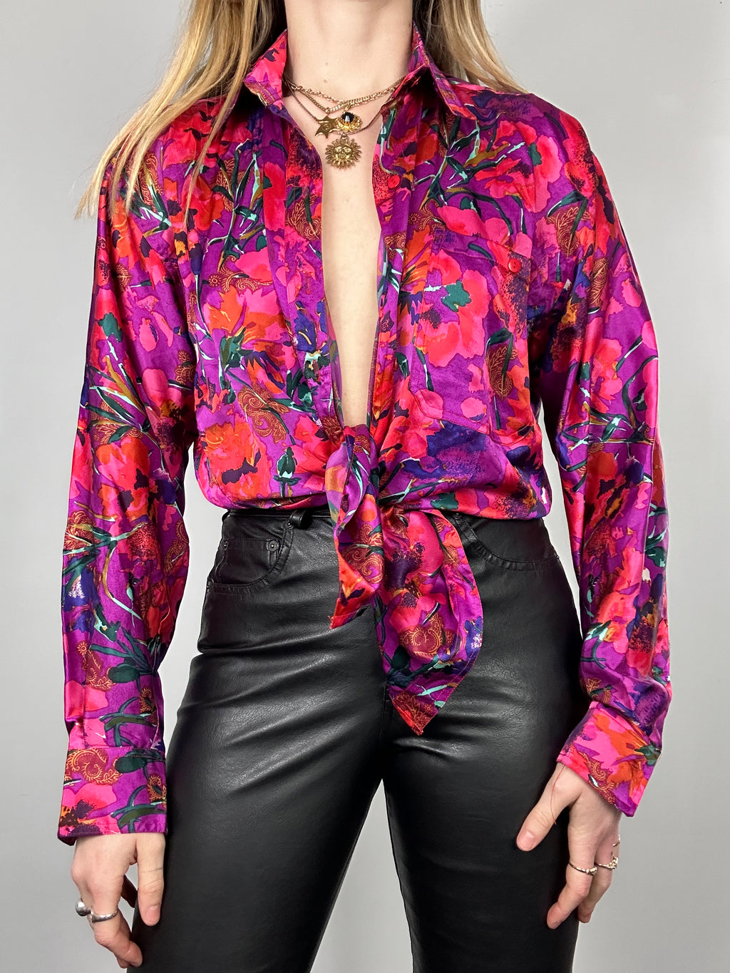 Floral Silk Shirt Size 10