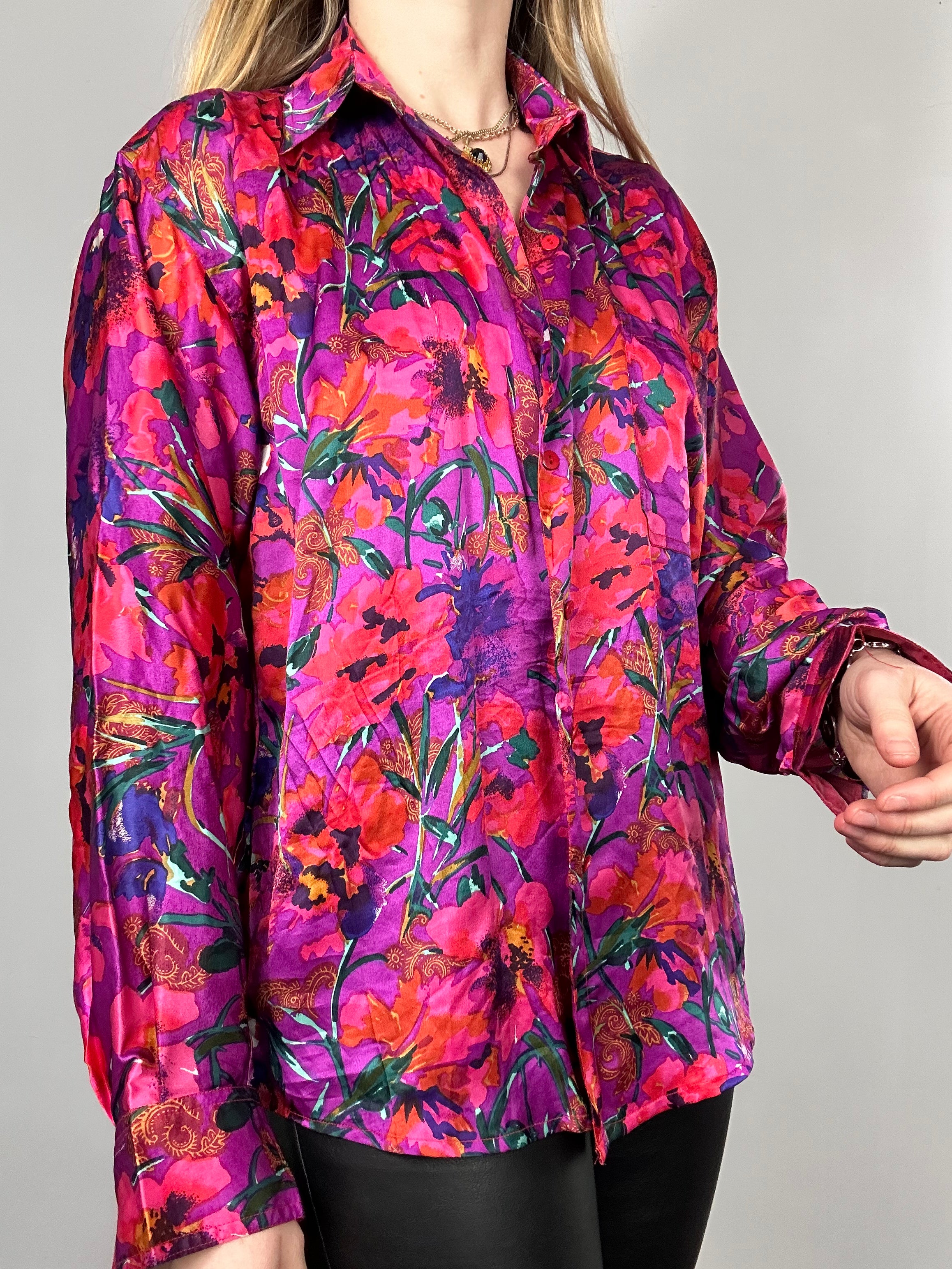 Floral Silk Shirt Size 10