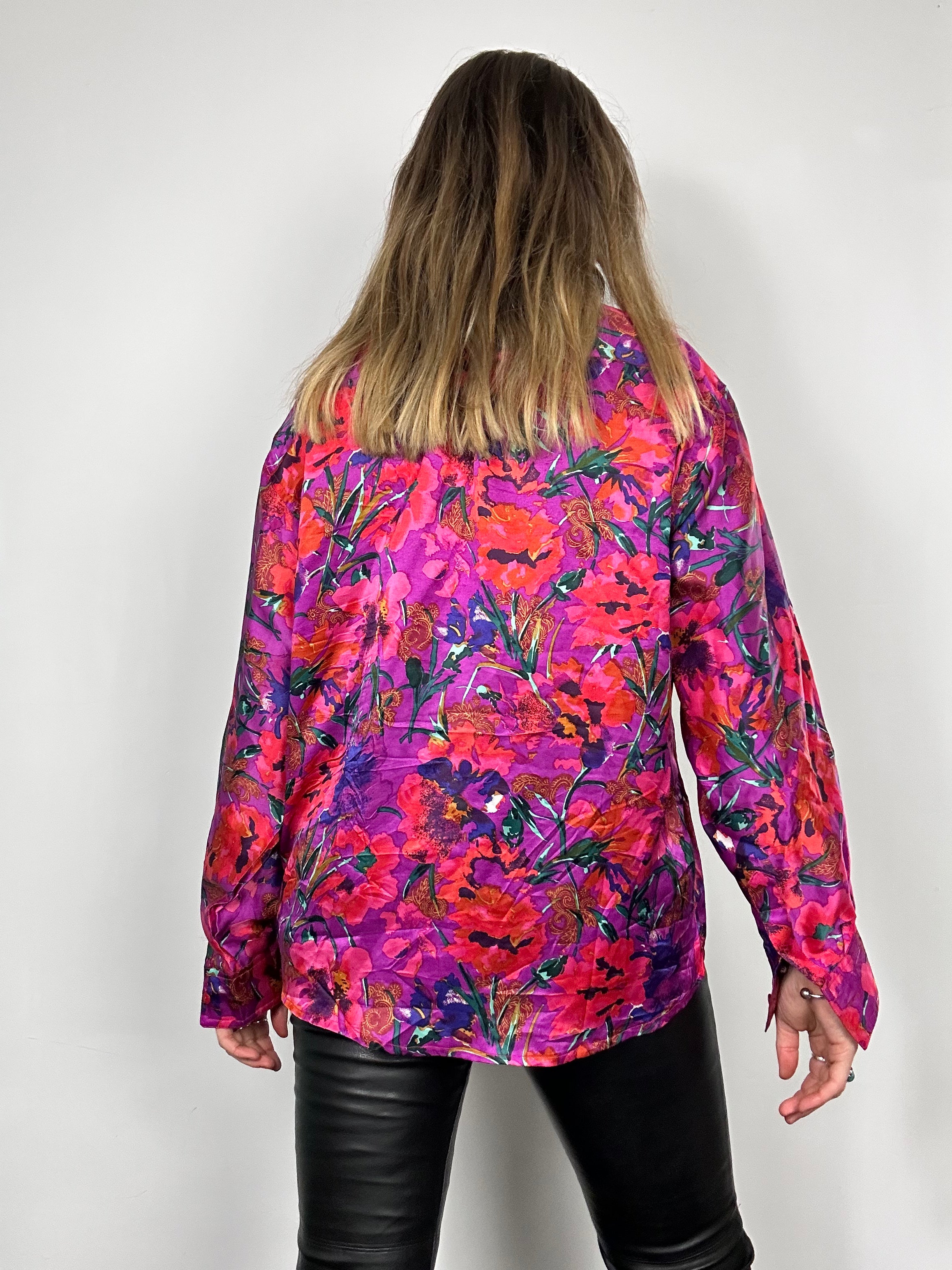 Floral Silk Shirt Size 10