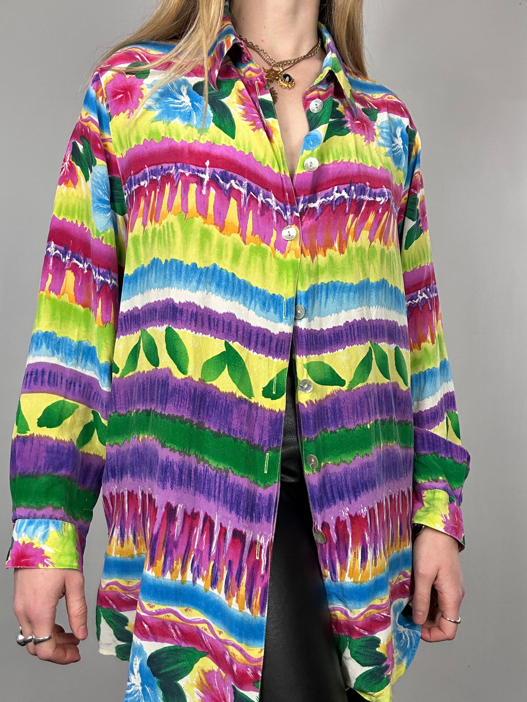 Silk 80's Shirt size 14