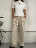 Linen Crochet Pants Size 10