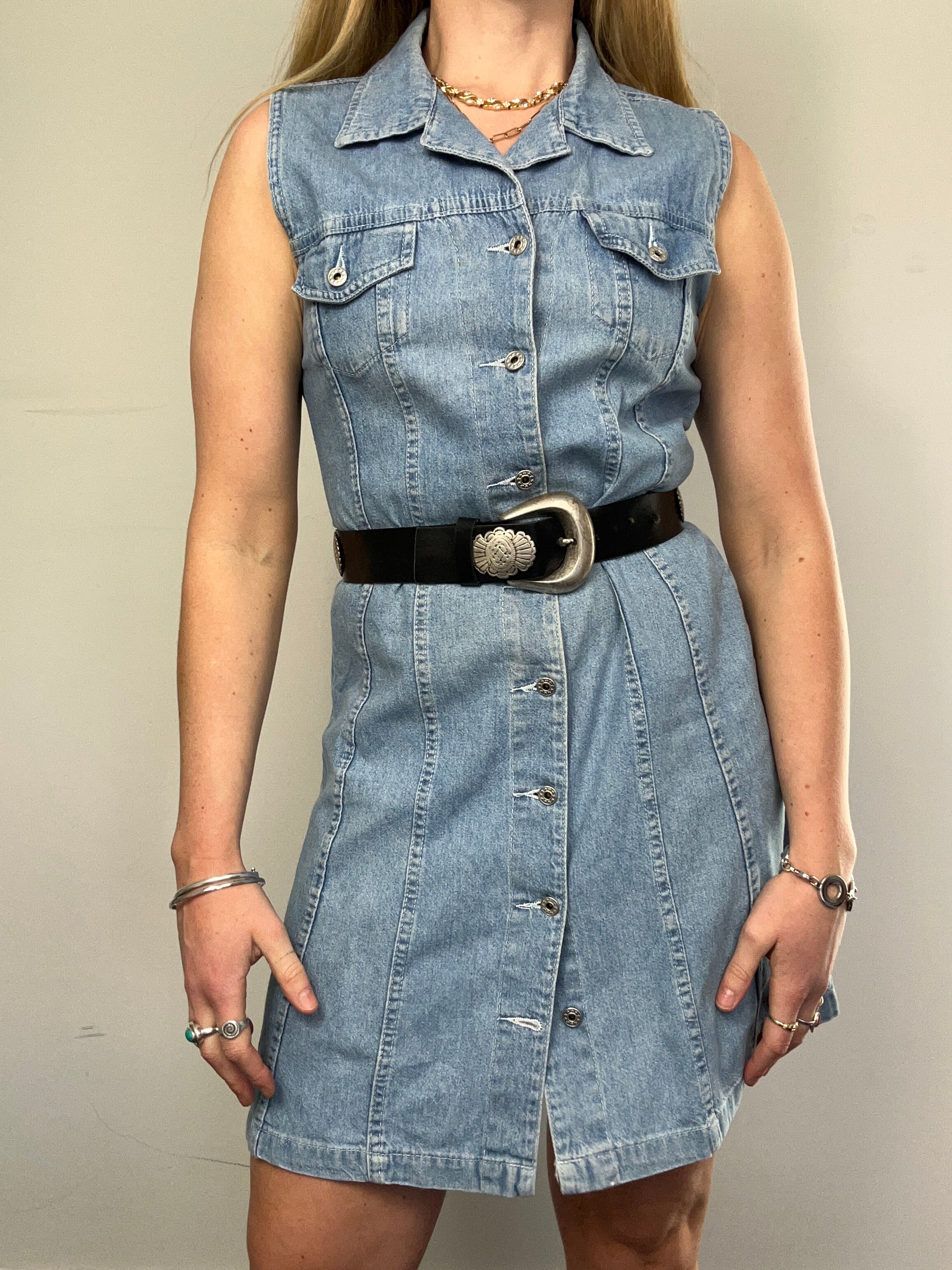Denim 90's Mini Dress Size 8