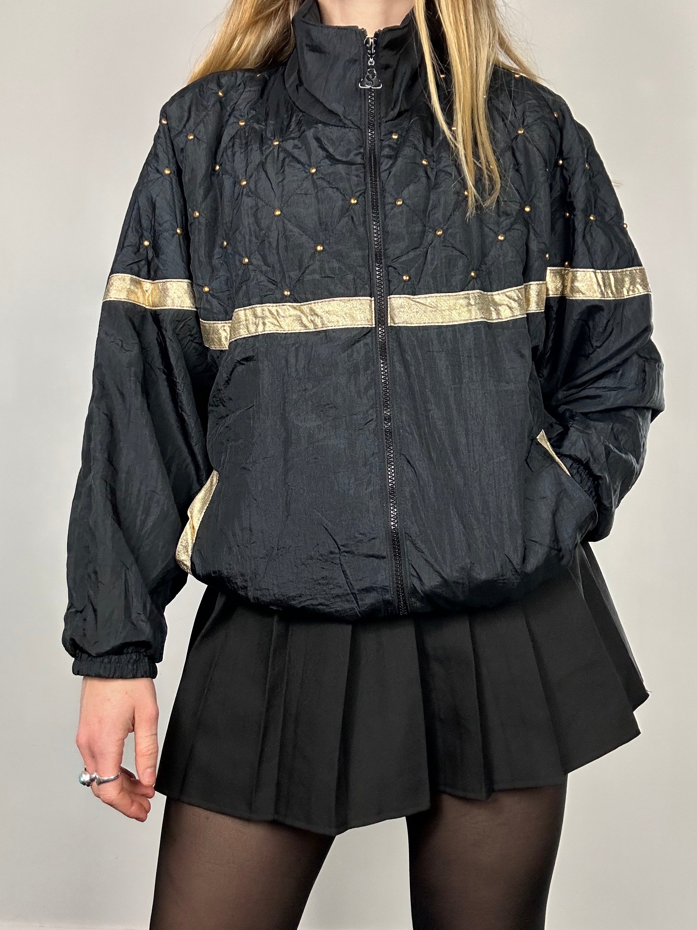 Black 80's Gold Embellished Jacket Size S/M
