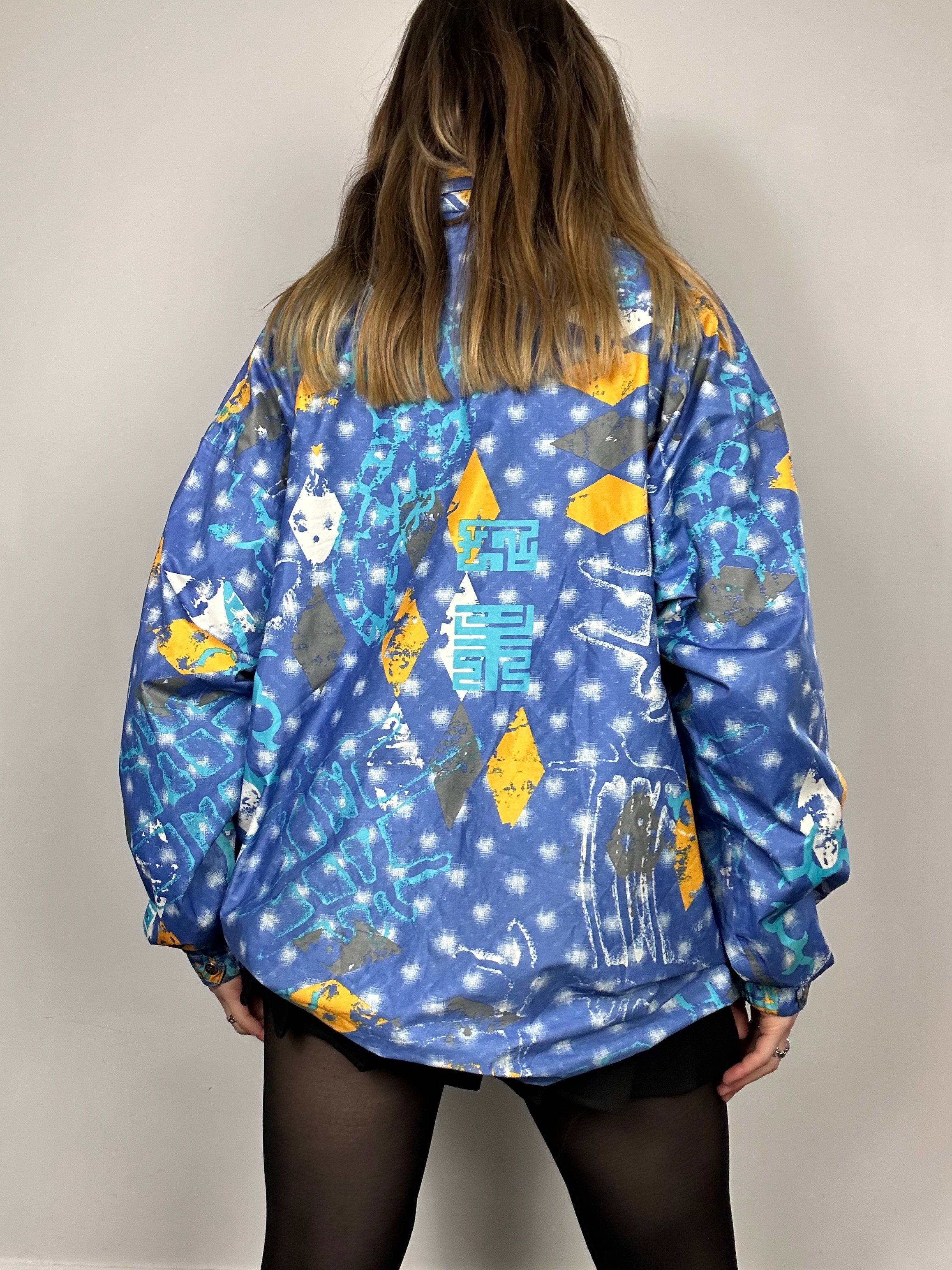 Half Zip 80's raincoat Size L