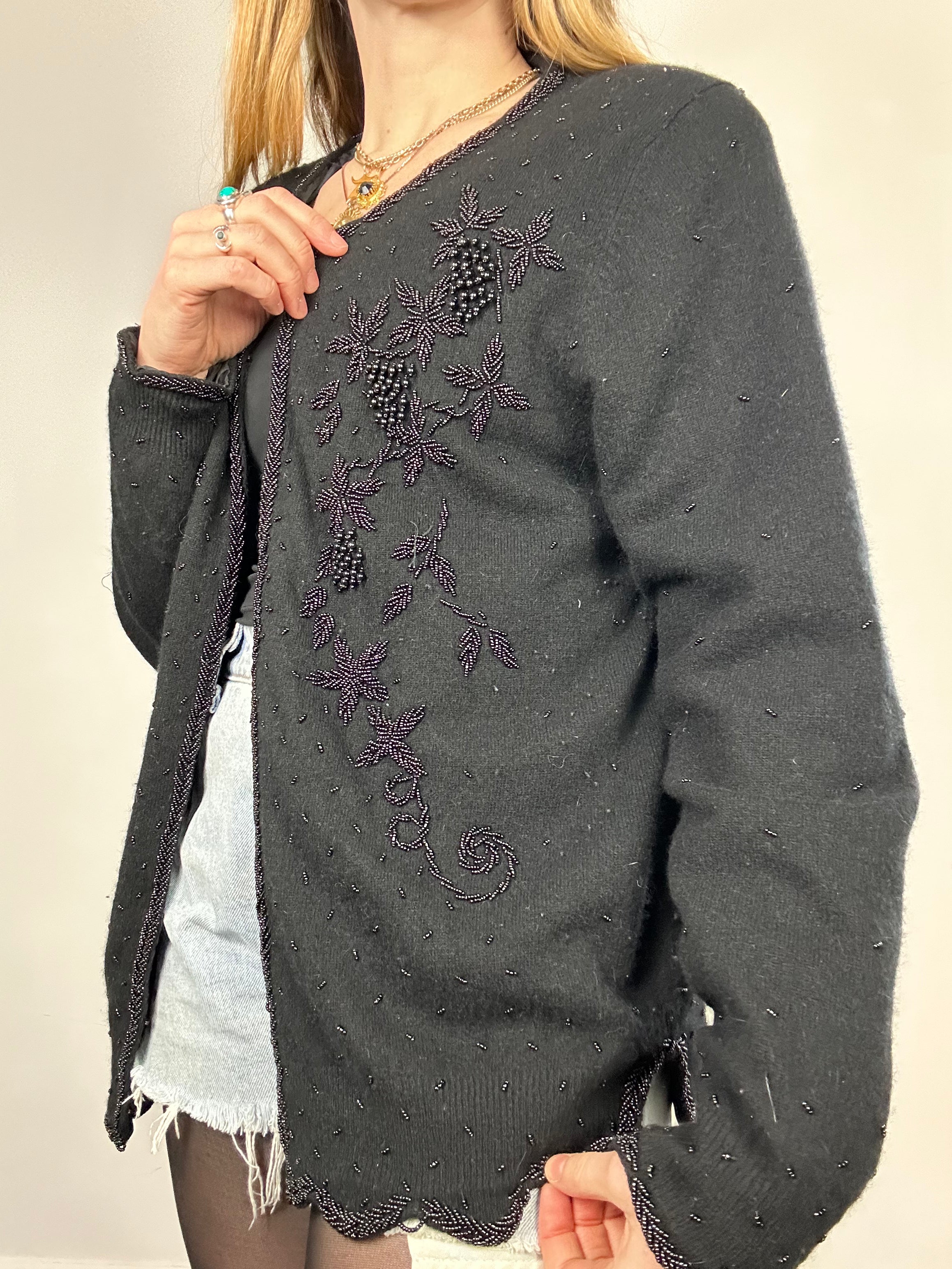 Beaded Sequin Knitted Cardigan Size 12