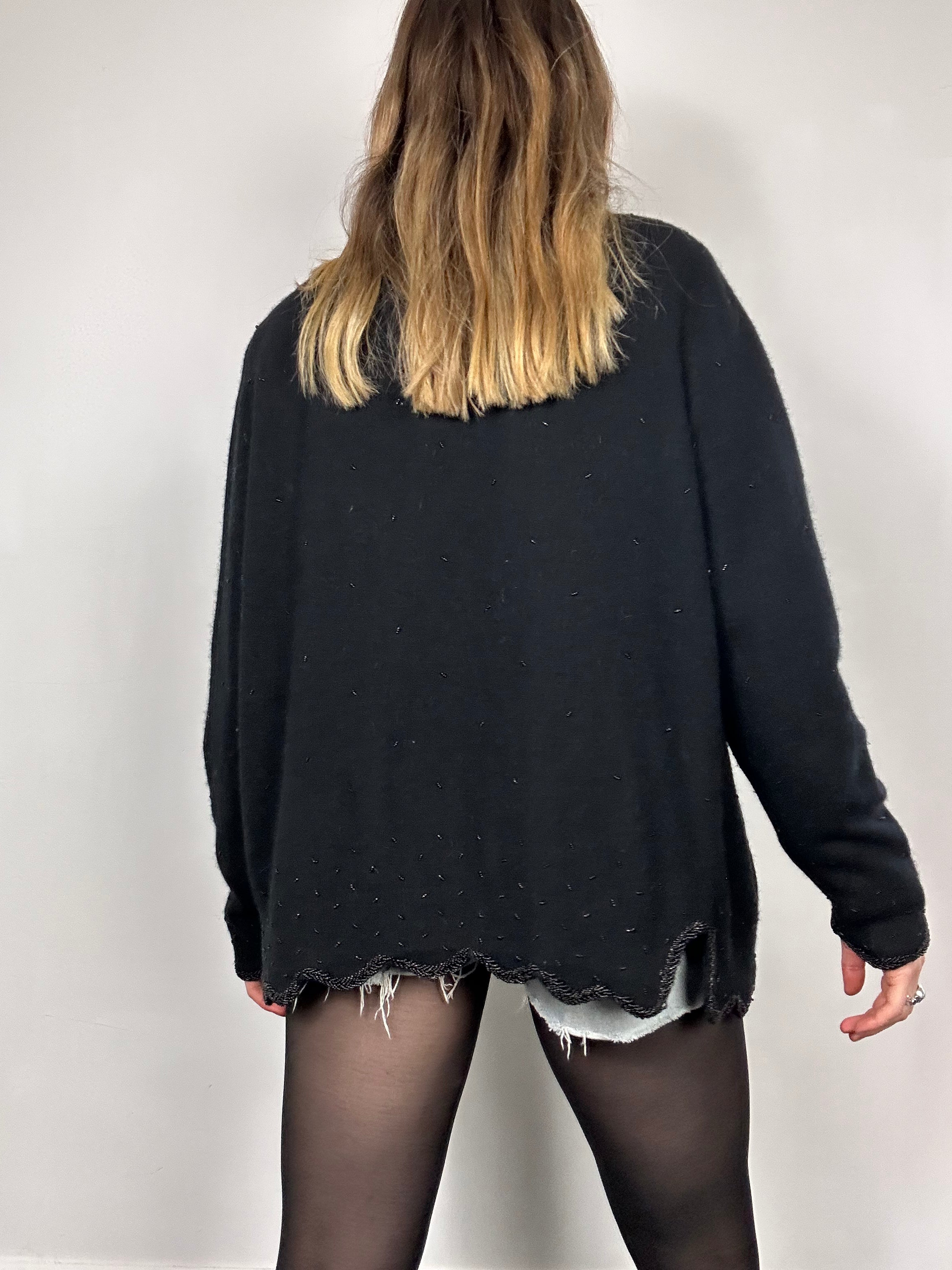 Beaded Sequin Knitted Cardigan Size 12