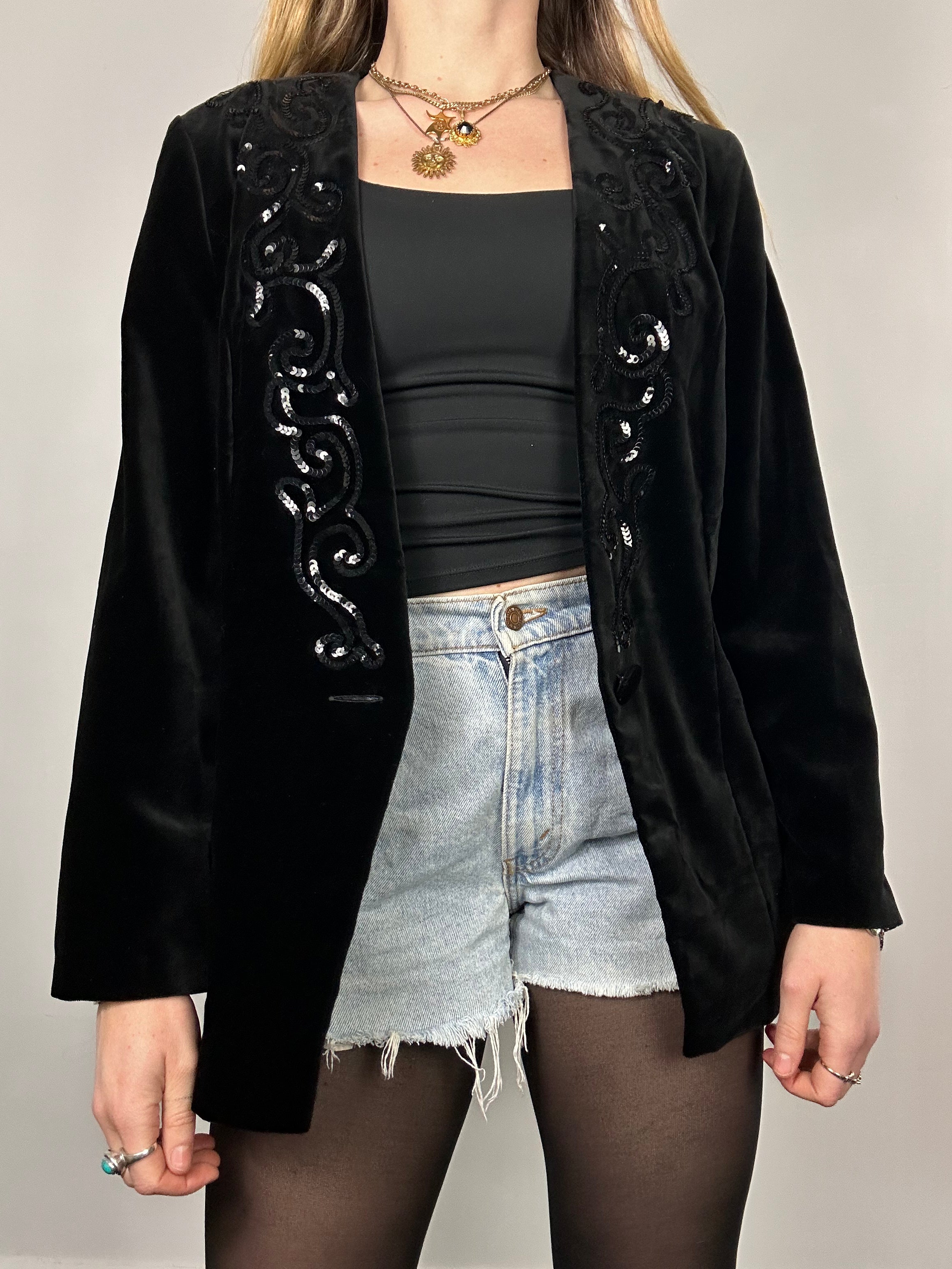 Velvet Sequin Blazer Size 10