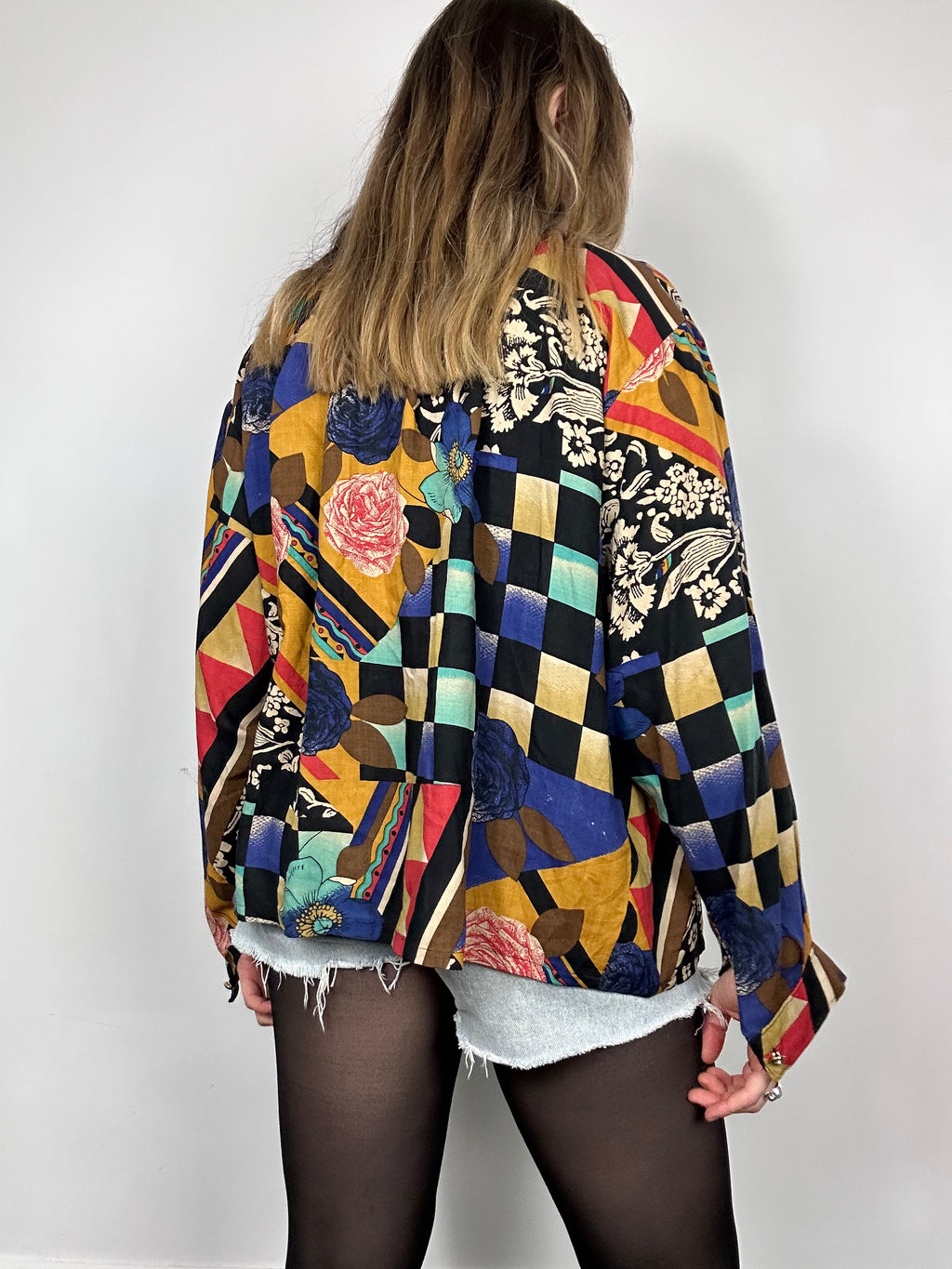 Checkered Silk Shirt Size 12