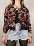 Cropped 80's Floral Shirt Size 12