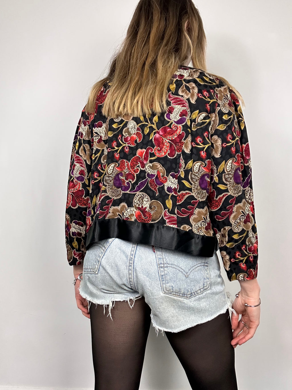 Cropped 80's Floral Shirt Size 12