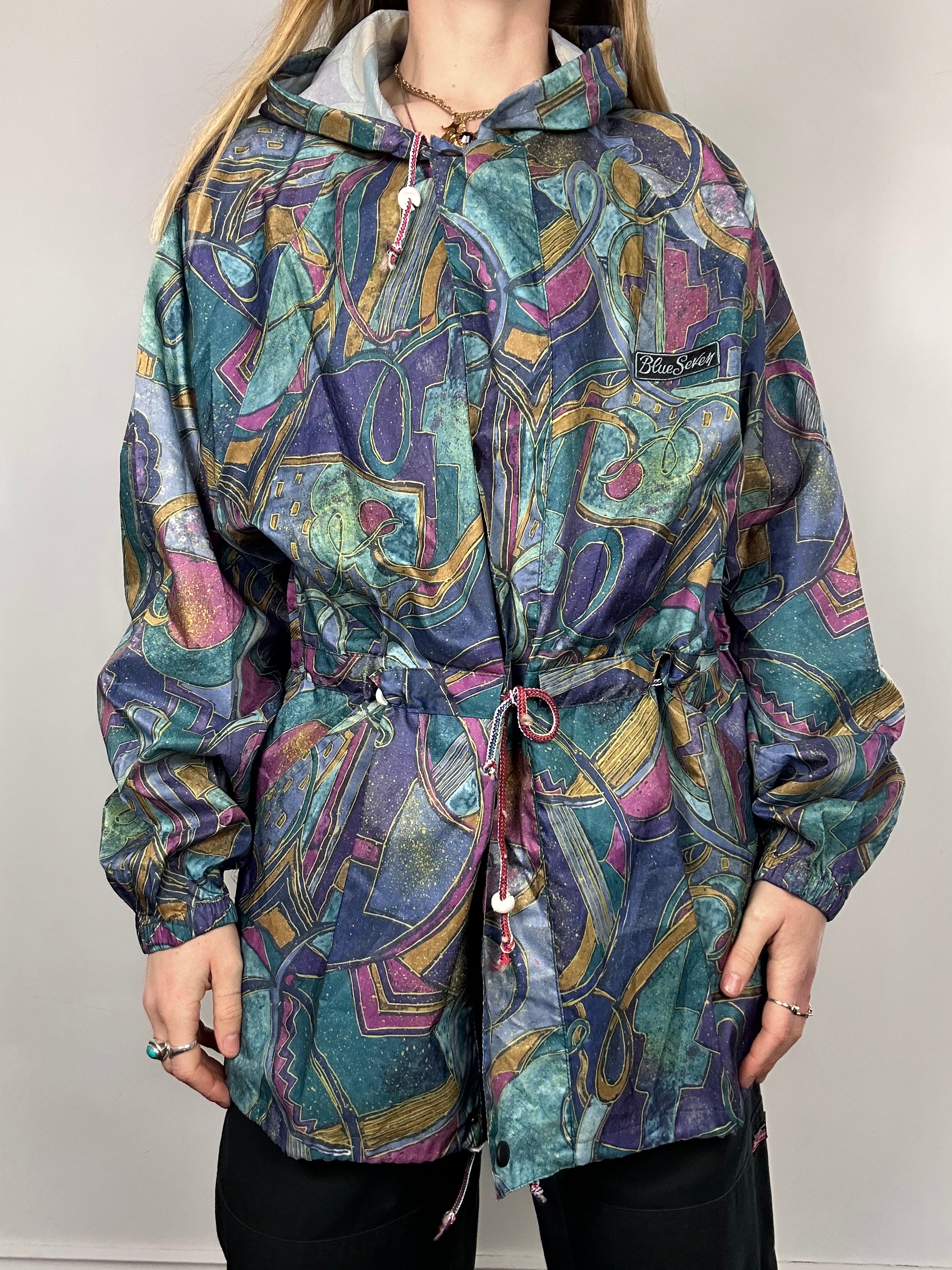 90's Printed Raincoat Size L