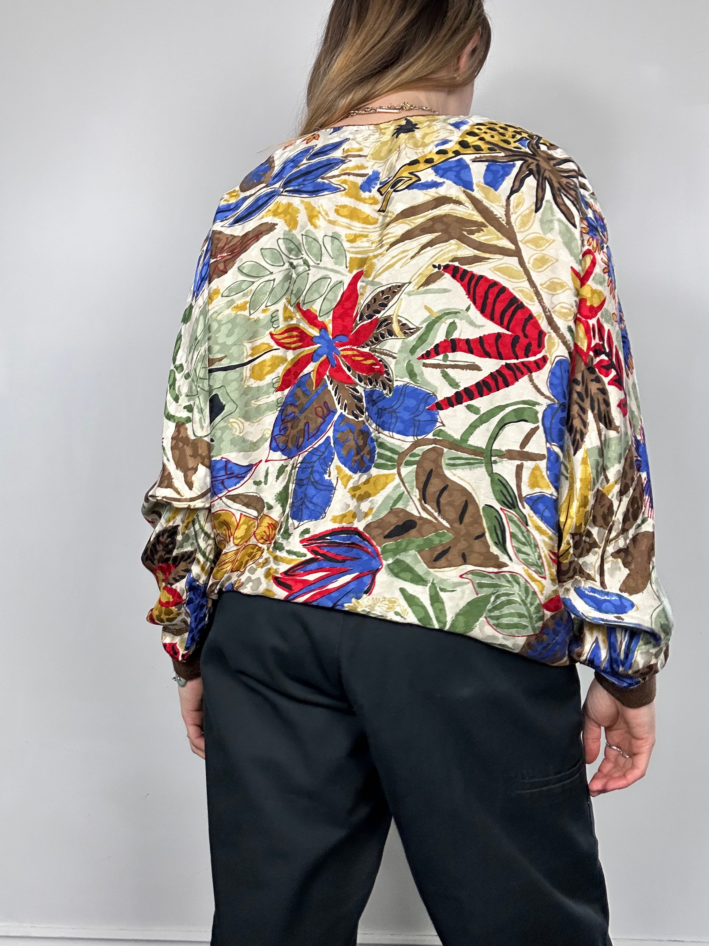 Button Down 80's Silk Shirt Size 12