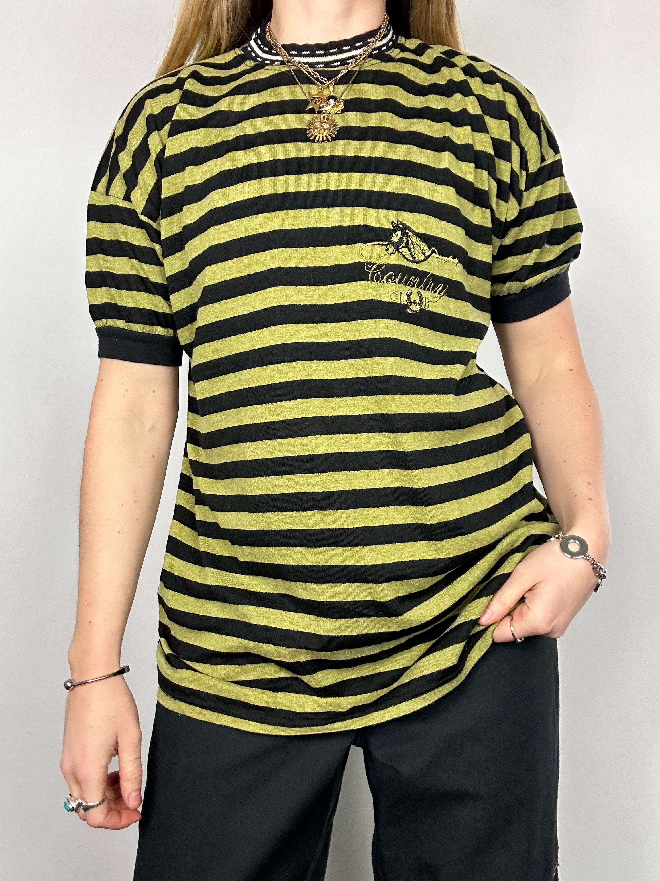 80's Striped Horse Tee Size M