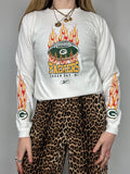 Packers Reebok Flames Tee Size S
