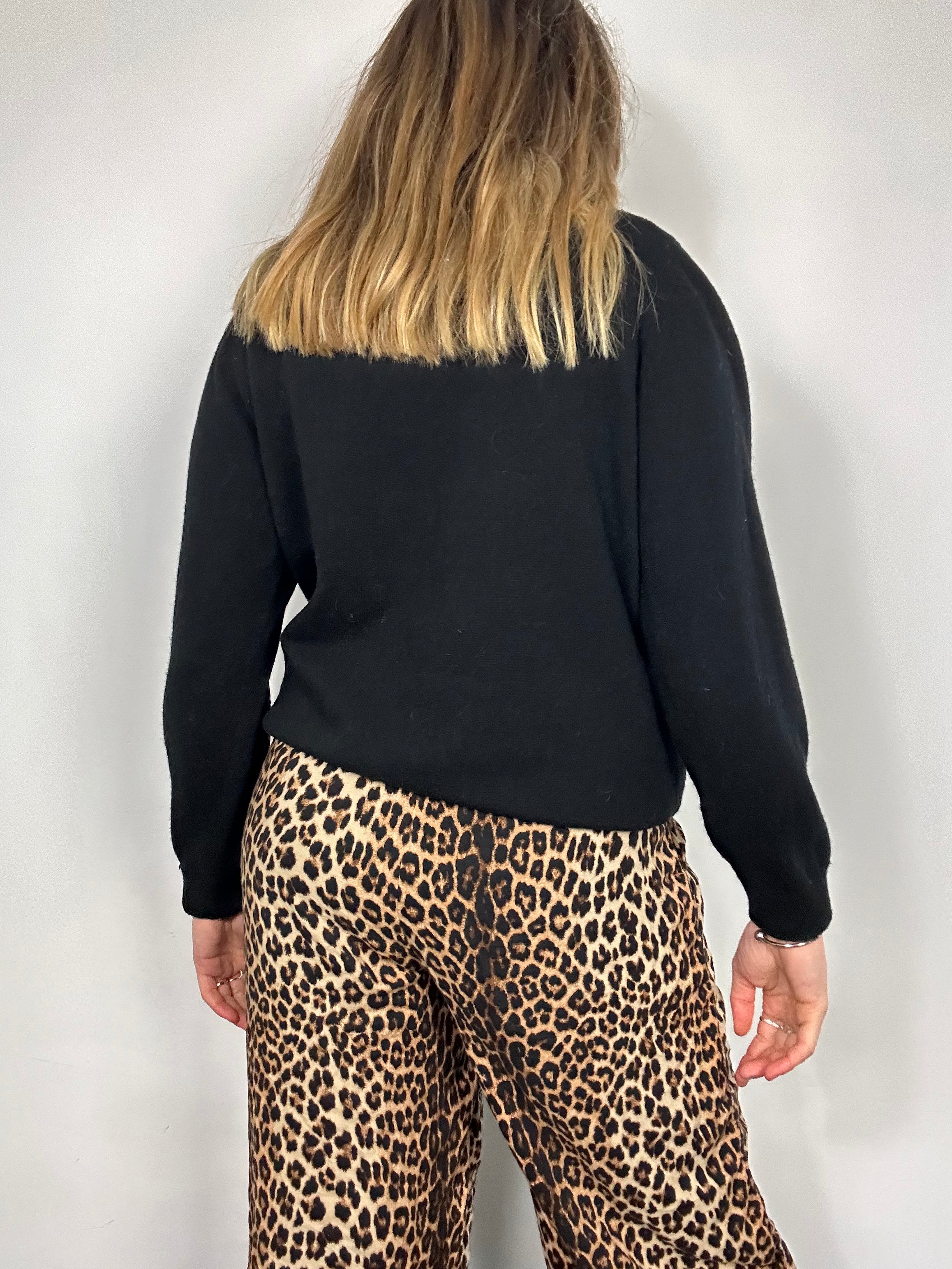 Sequin Beaded Black Cardigan Size 10