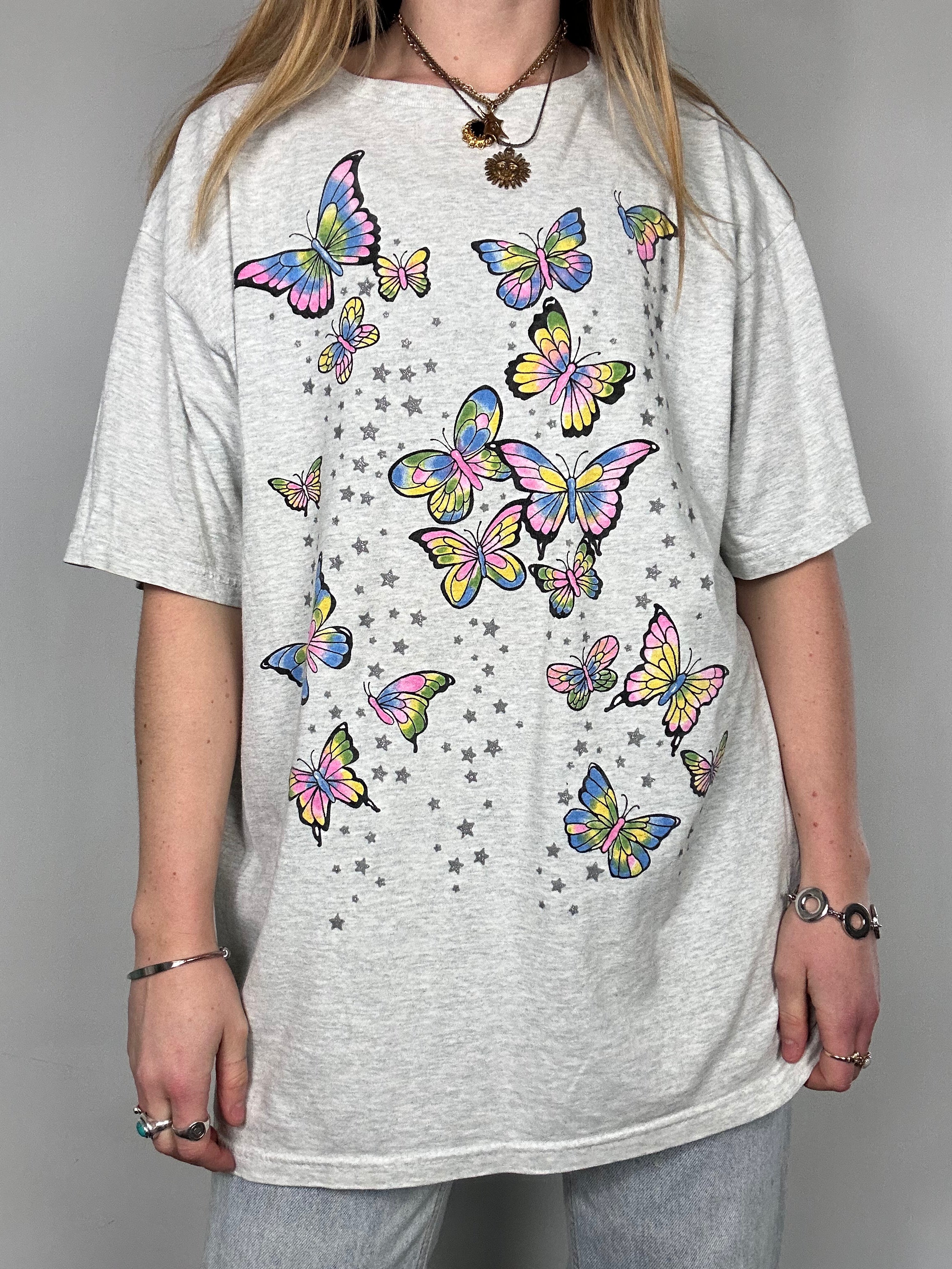 Butterfly 90's Sparkle Tee Size L