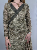 V neck Sequin Mesh Dress Size 12