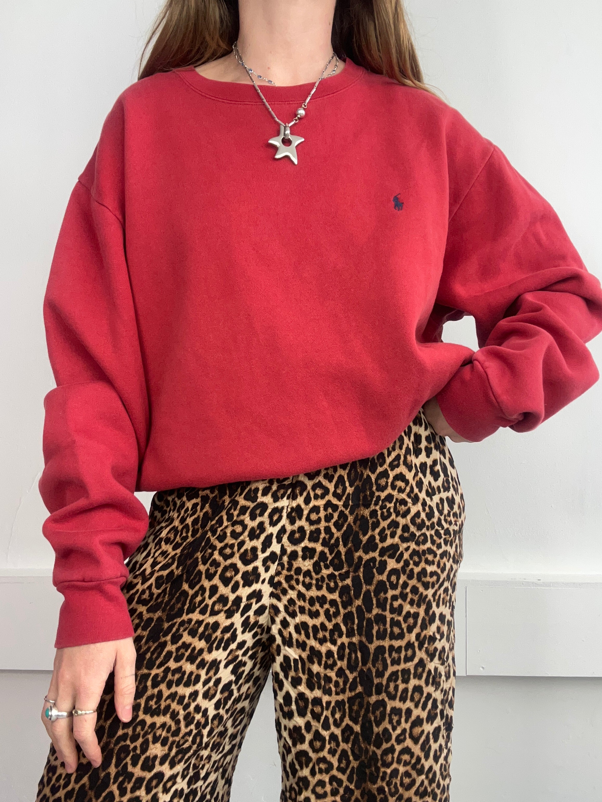 Red Ralph Lauren Sweater Size Xl