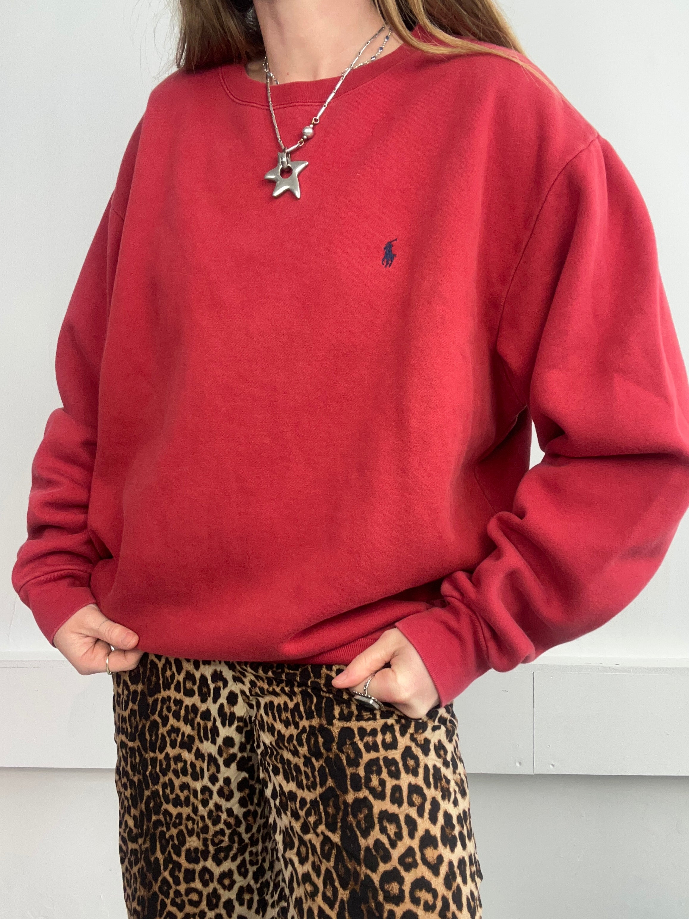 Red Ralph Lauren Sweater Size Xl