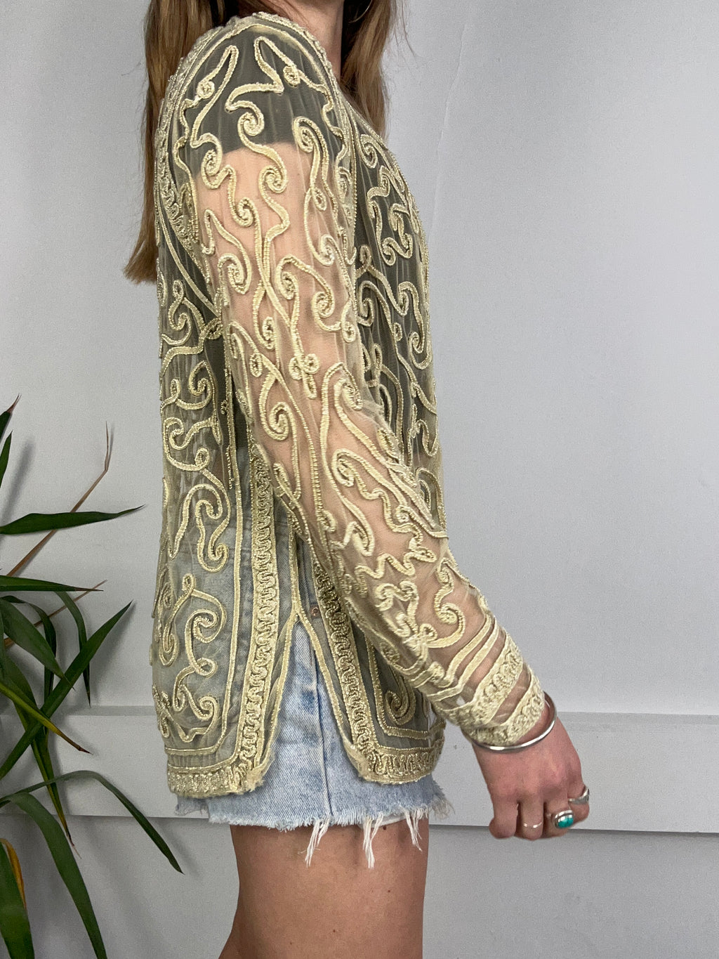 Sheer Embroidered Cardi Size 10