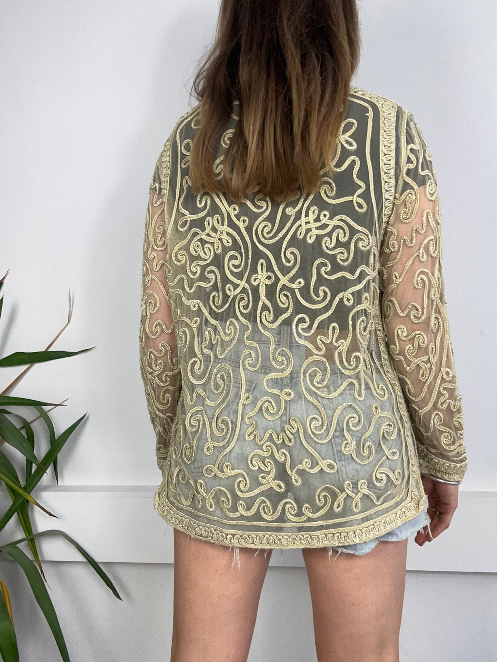 Sheer Embroidered Cardi Size 10