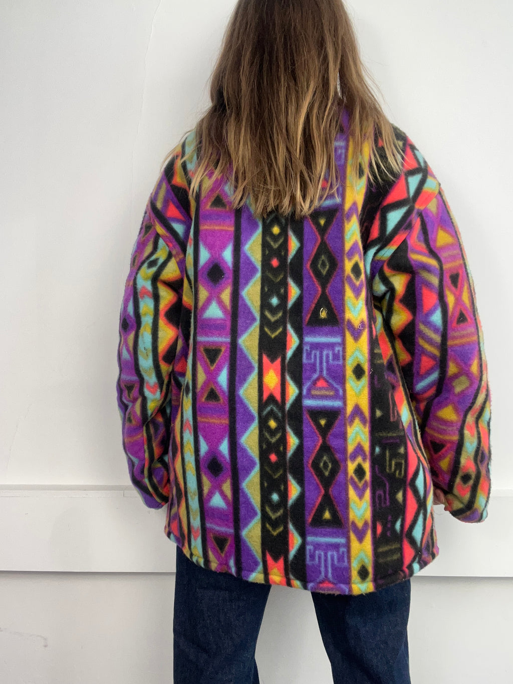 Aztec Fleece Coat Size L