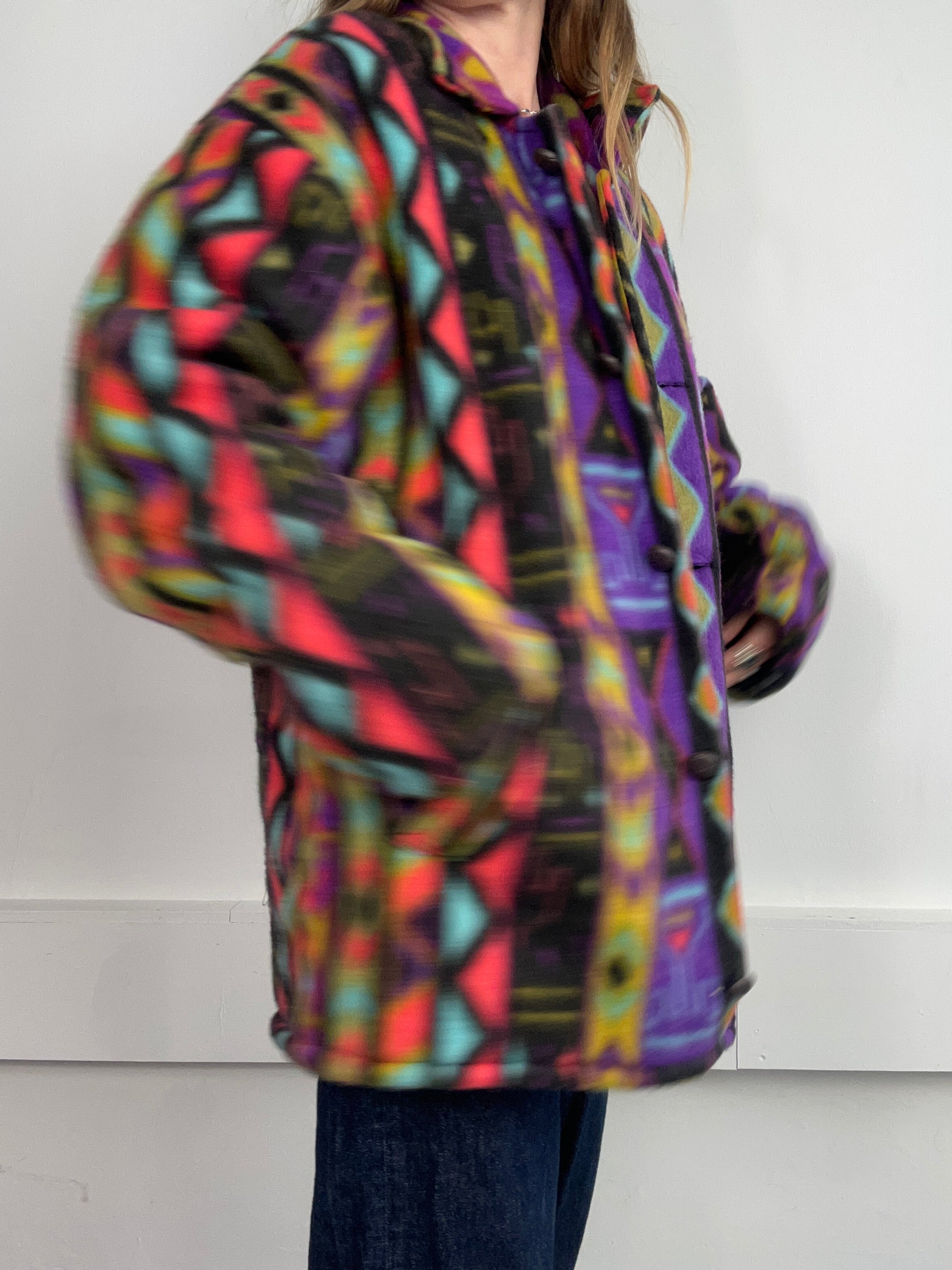 Aztec Fleece Coat Size L
