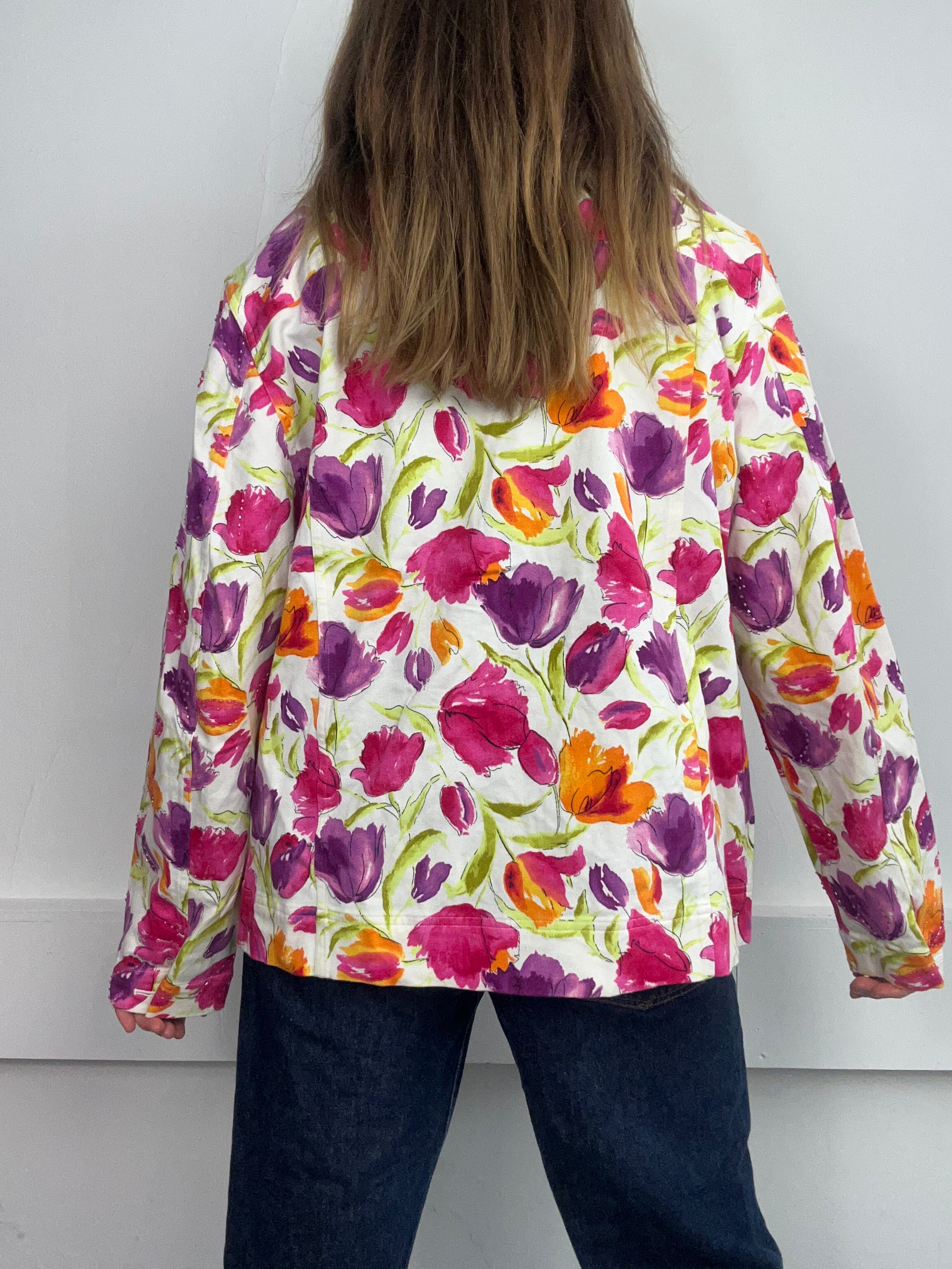 Floral Beaded Jacket Size L
