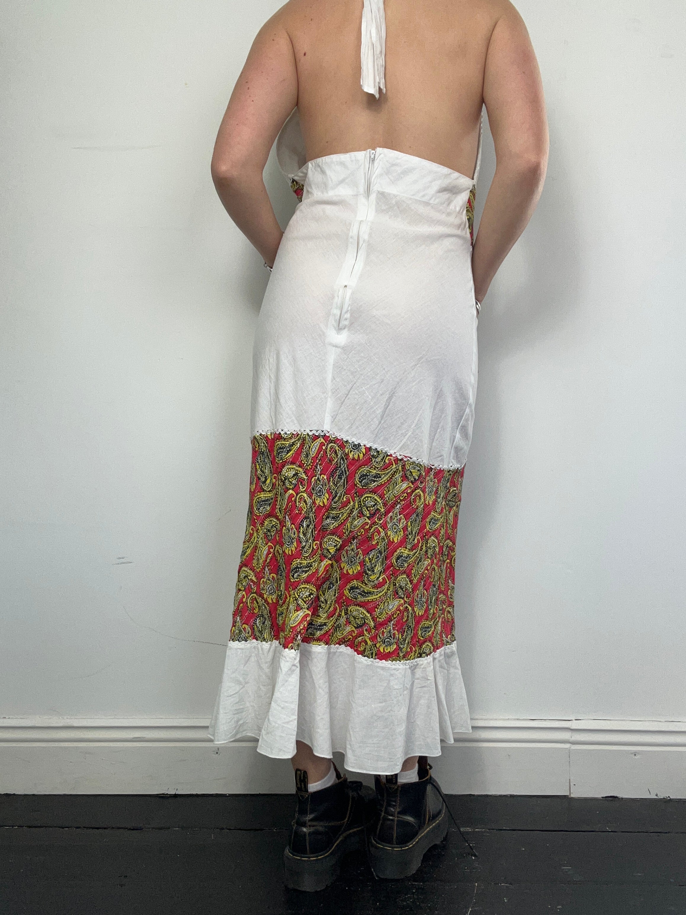 White halter 70's Sun Dress Size 12