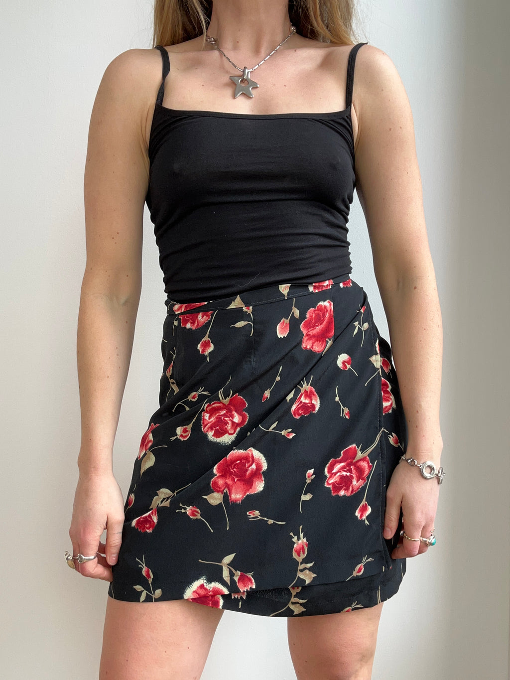 Floral 90's Wrap Mini Skirt Size 6/8/10