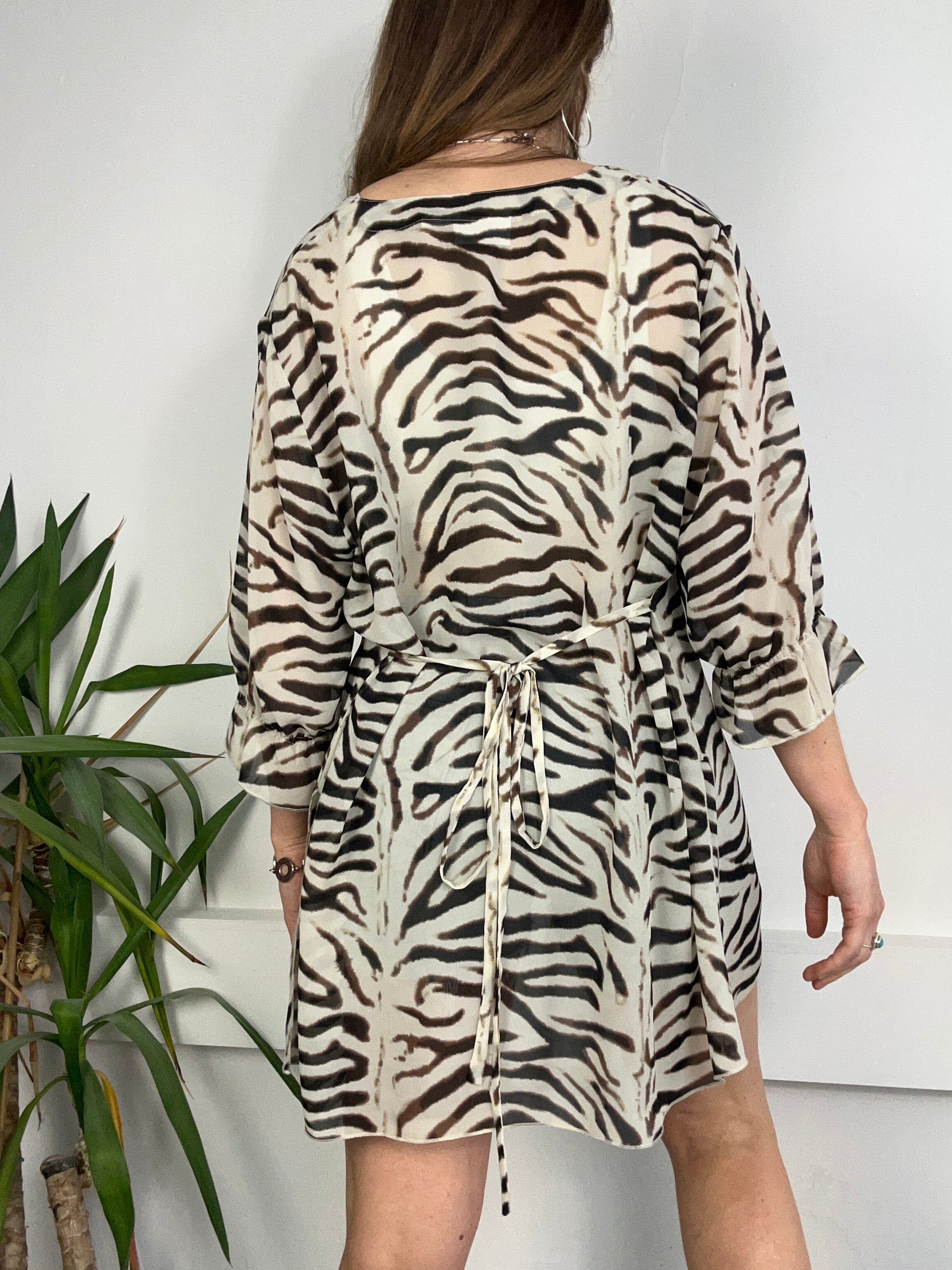 Sheer Tiger Print Shirt Size 12