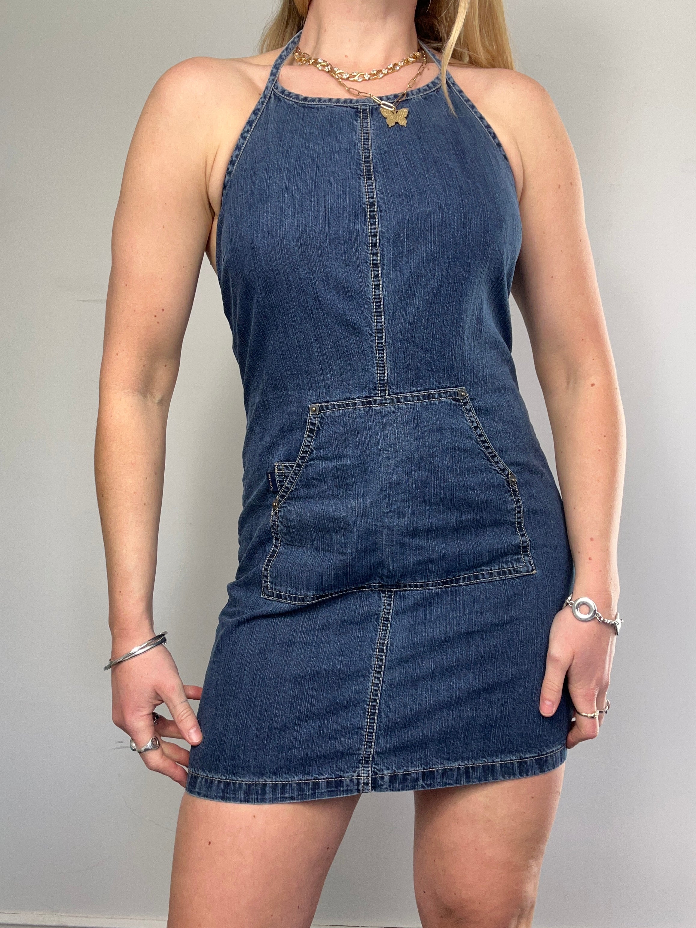 Halter neck Denim Dress Size 8