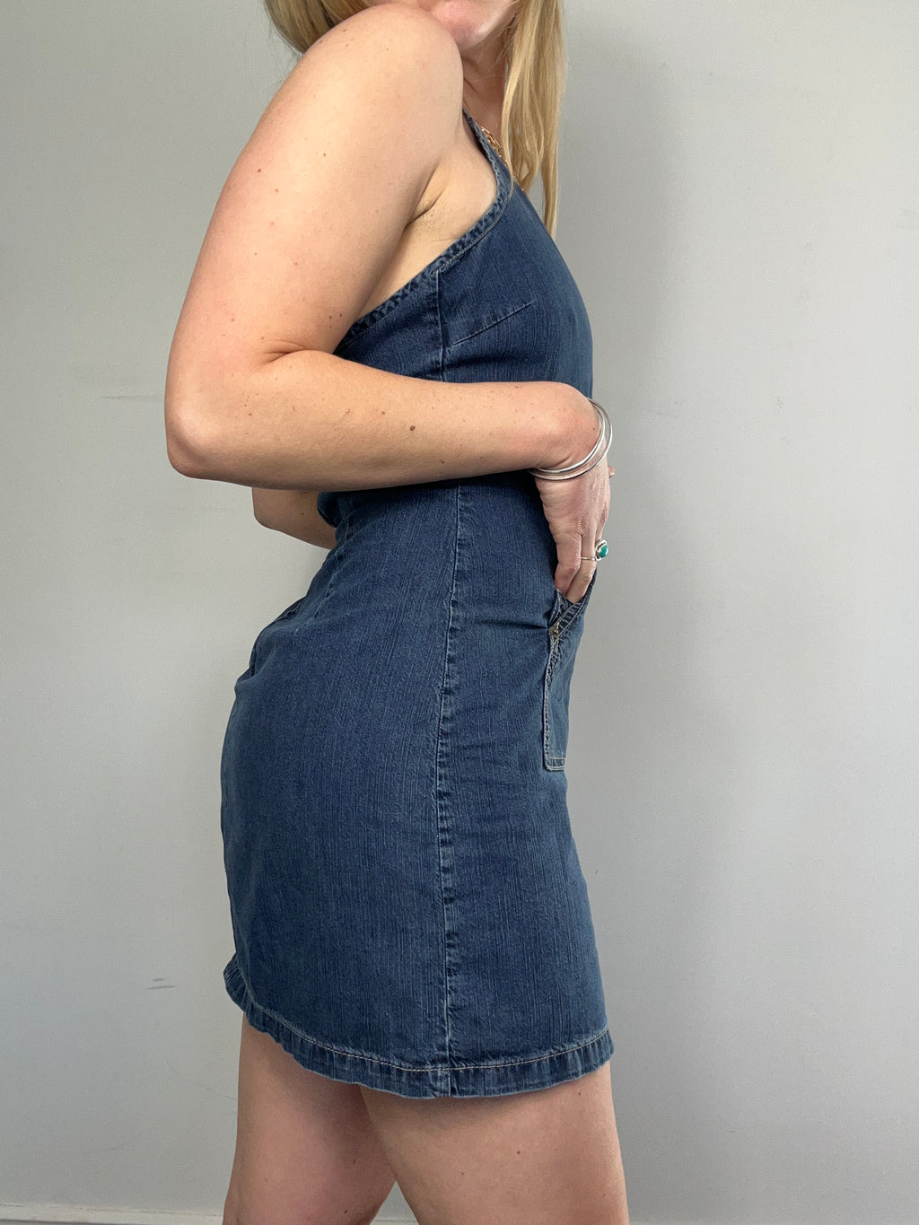 Halter neck Denim Dress Size 8