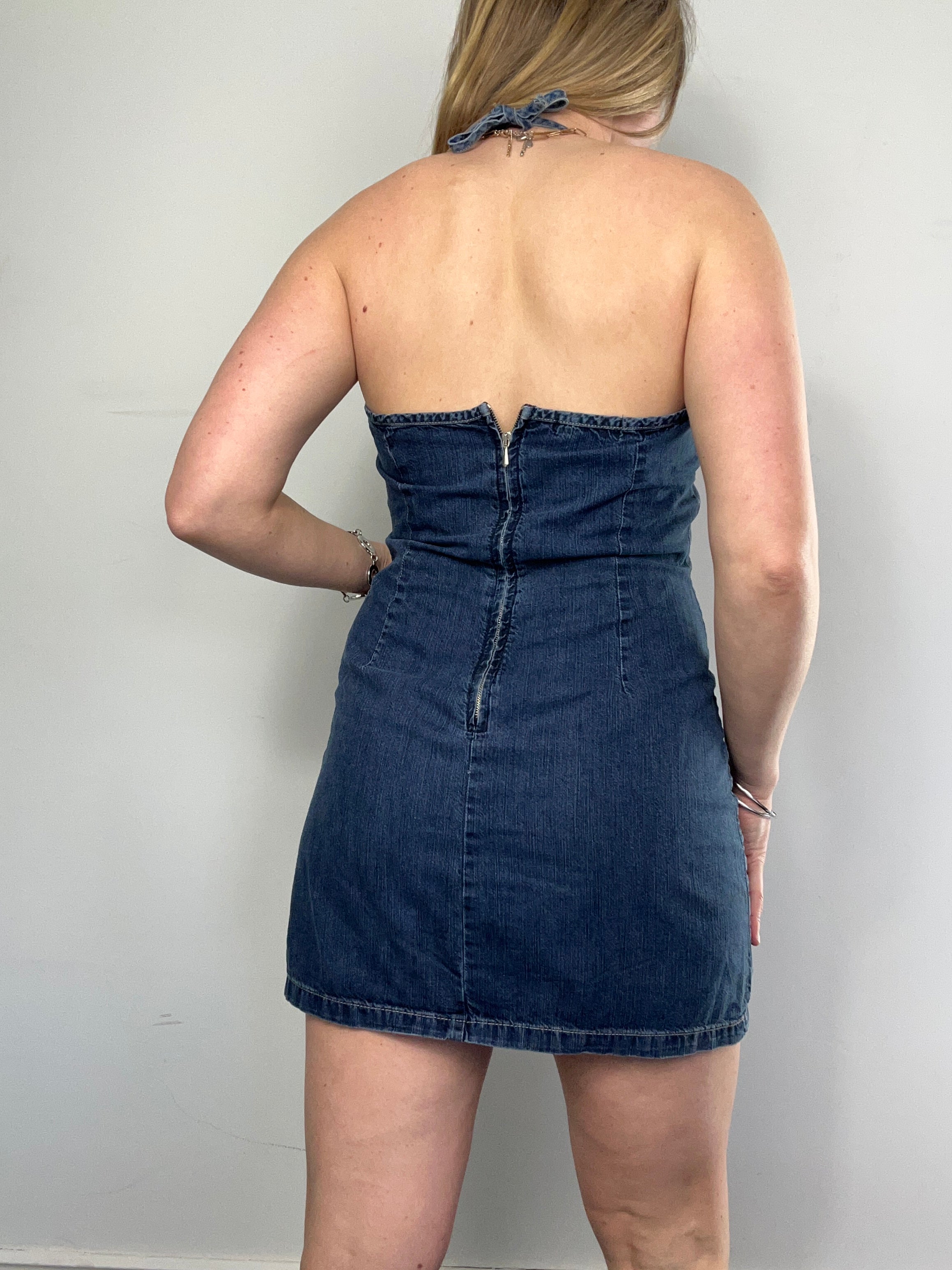 Halter neck Denim Dress Size 8