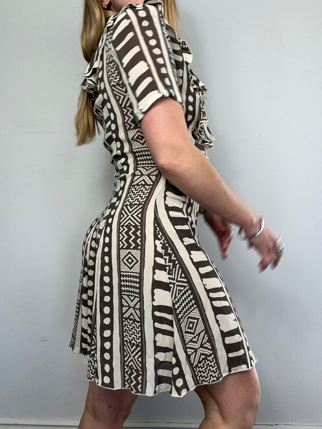 80's Ruffle Mini Dress Size 10