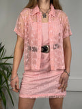 Pink embroured 90's Dress And Shirt Size 10