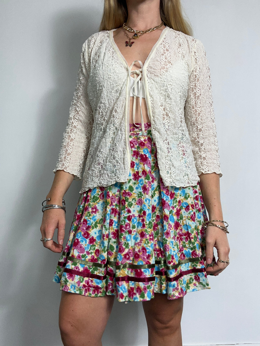 Floral 80's Skirt Size 8