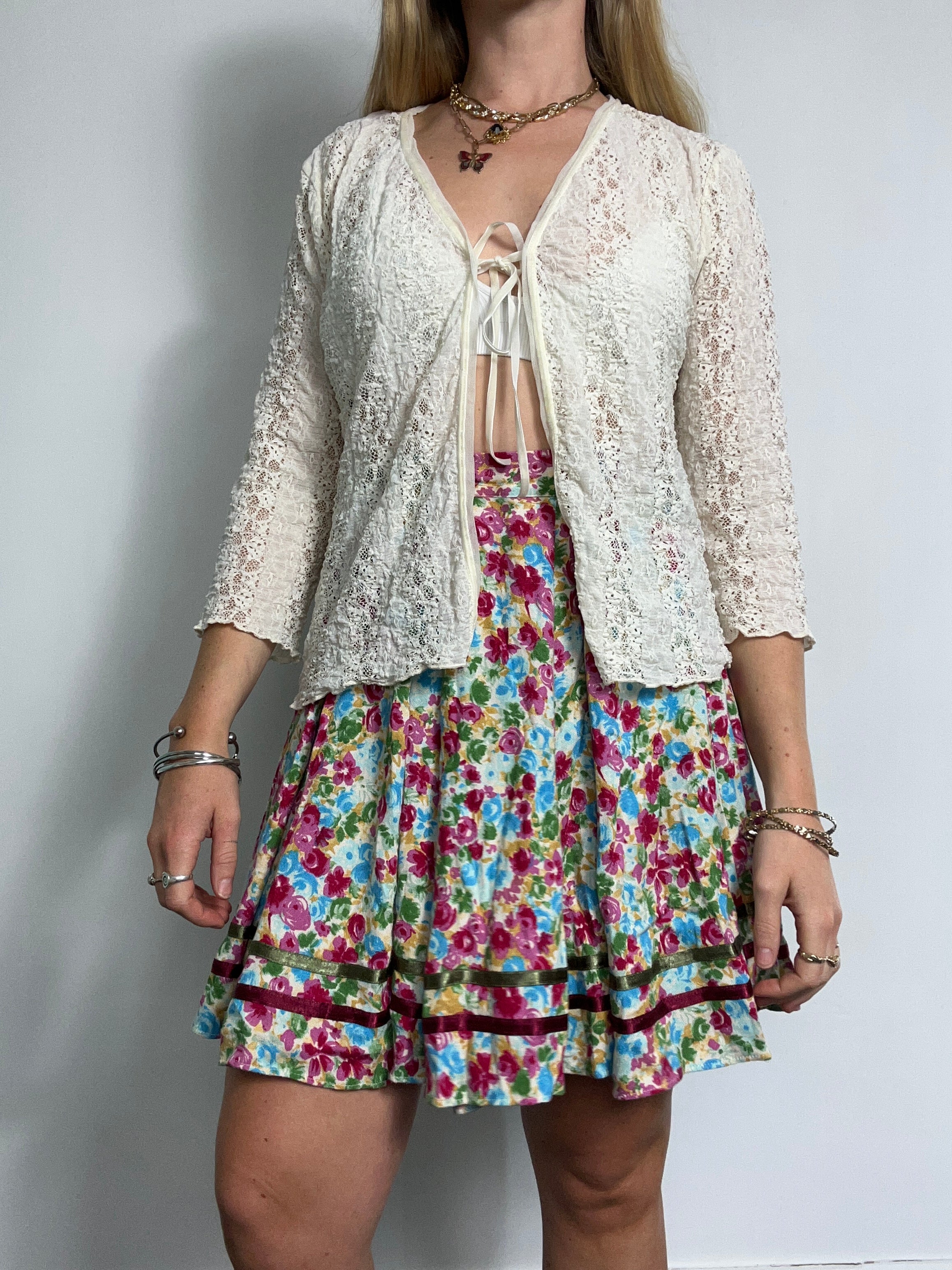 Floral 80's Skirt Size 8