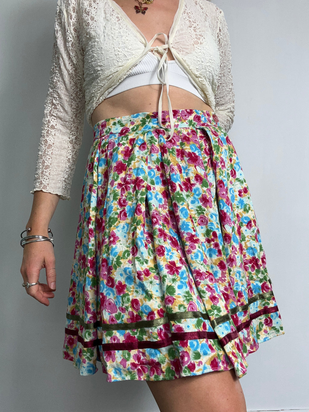 Floral 80's Skirt Size 8