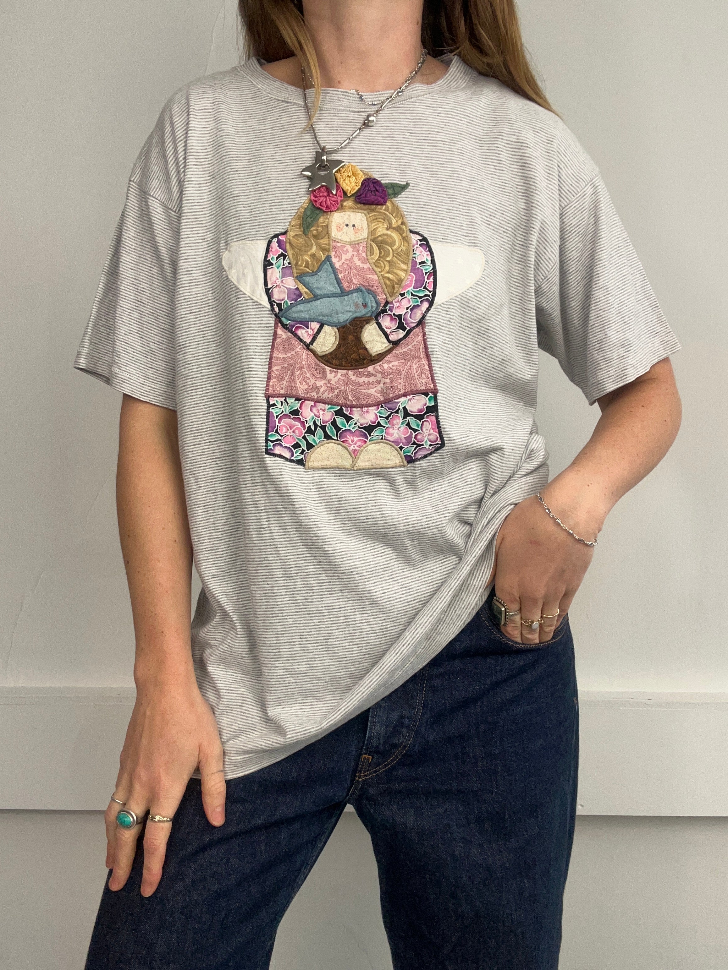 90's Striped Dolly Tee Size M