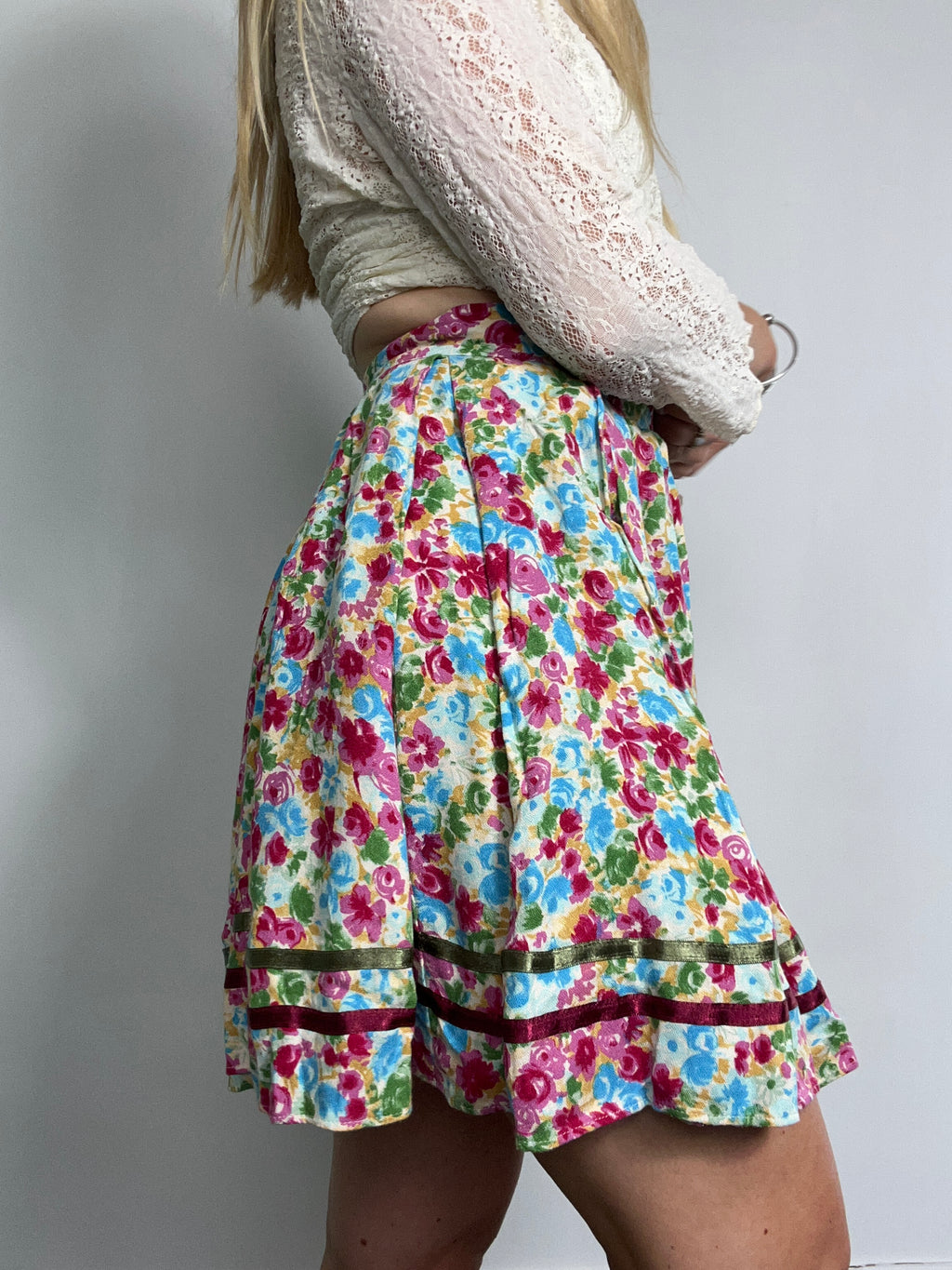 Floral 80's Skirt Size 8