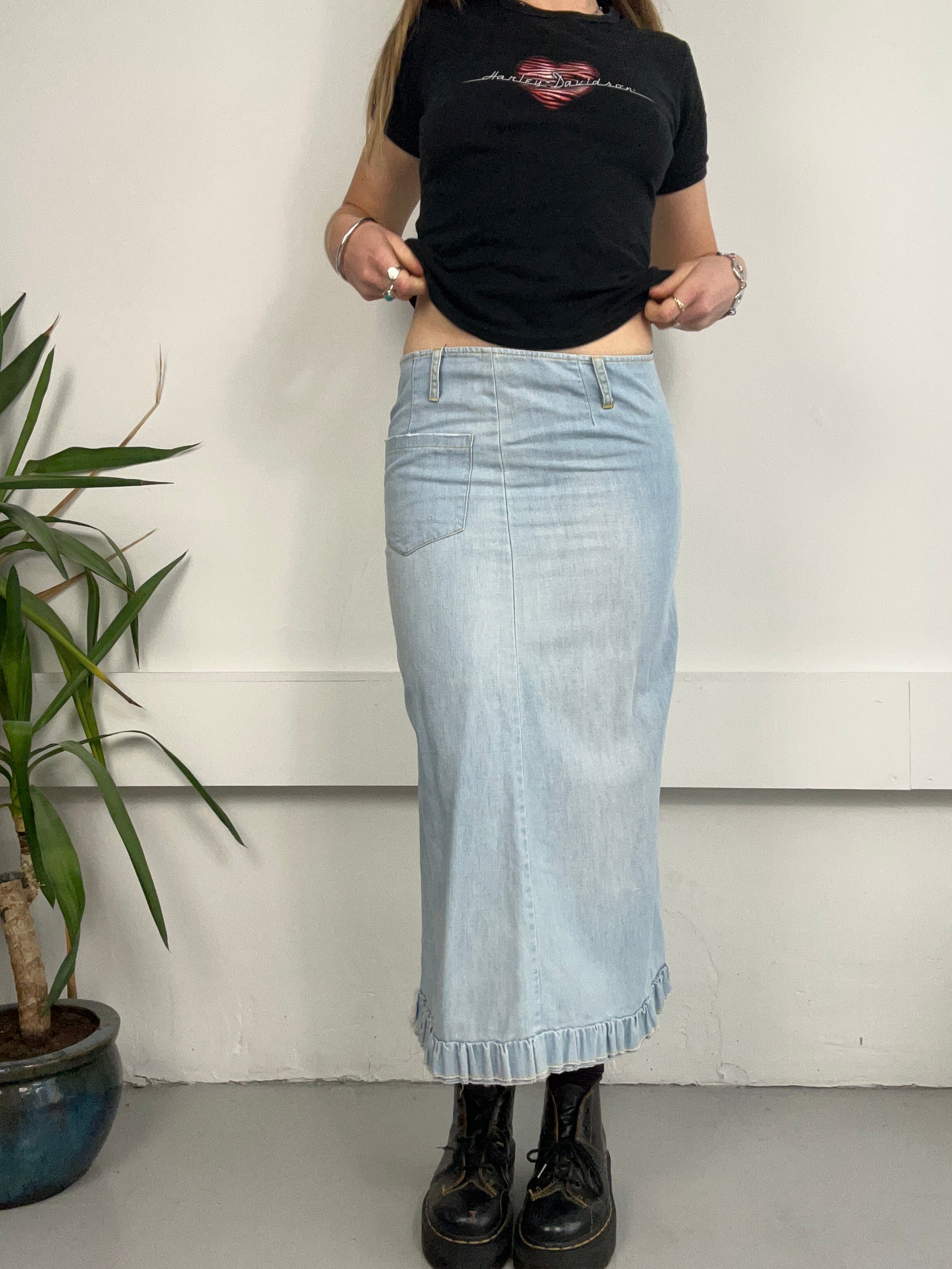 Denim Y2k Midi Skirt Size 10
