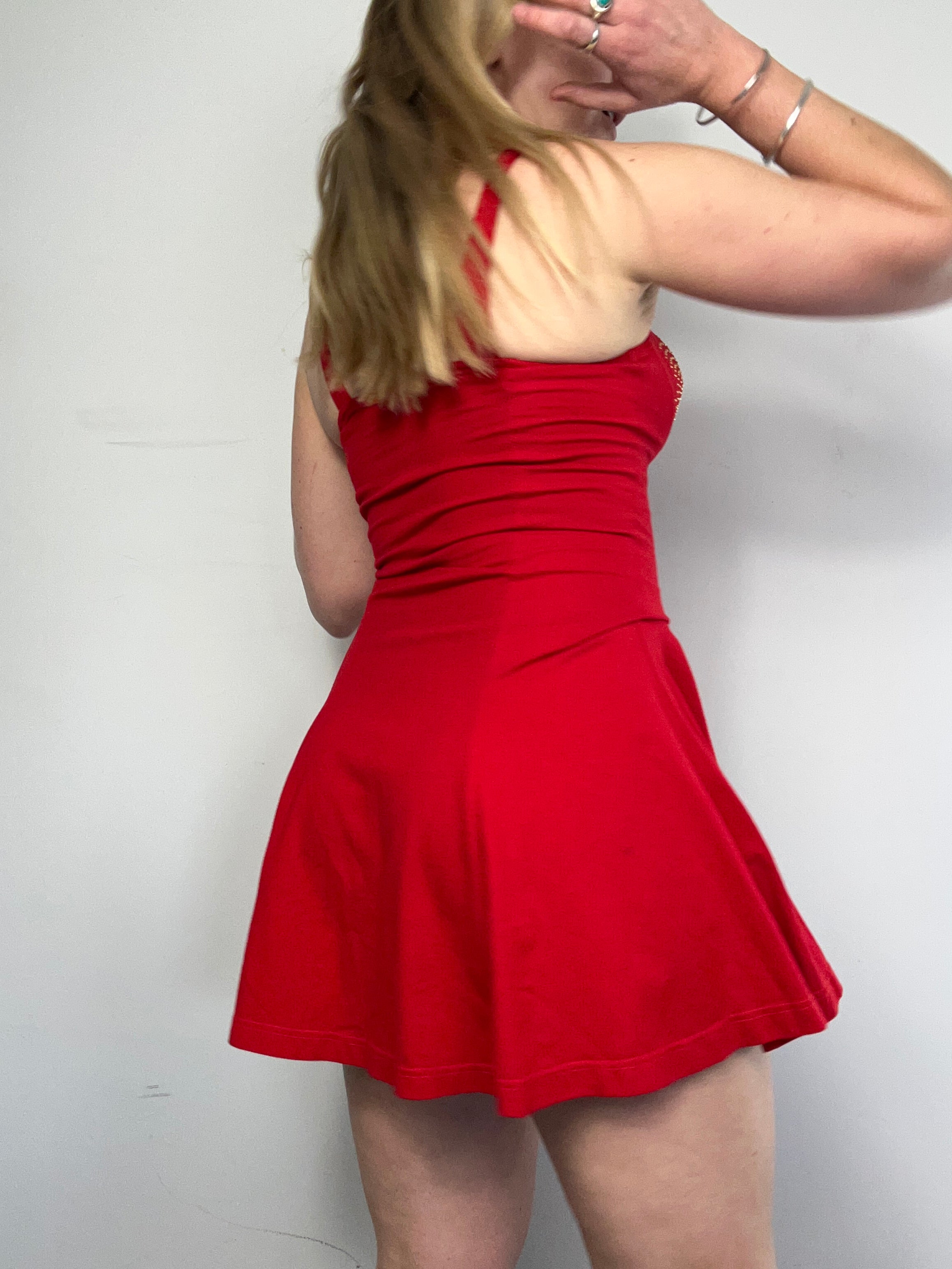 Red 80's Mini Dress Size 8