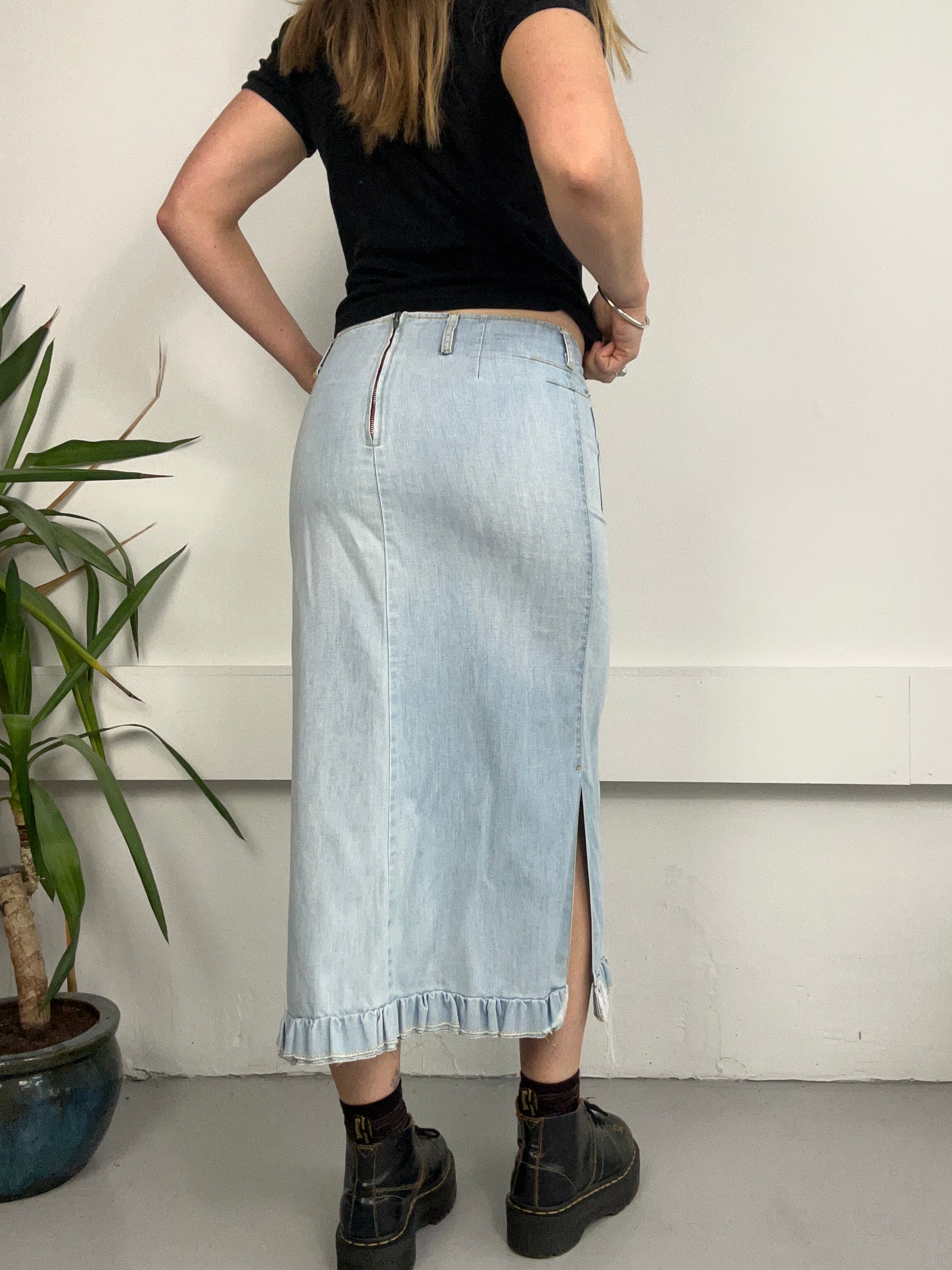 Denim Y2k Midi Skirt Size 10