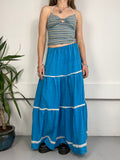Blue 70's Maxi Skirt Size 8/10/12