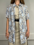 Floral Baby Blue 90's Shirt Size L